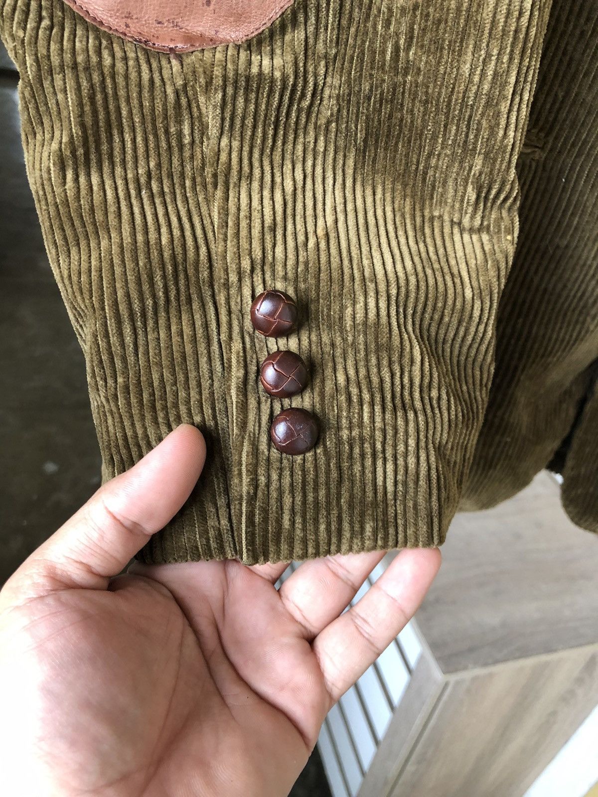 Faconnable Vtg 90s Faconnable Corduroy Leather Elbow Jacket Blazer Size US L / EU 52-54 / 3 - 8 Thumbnail