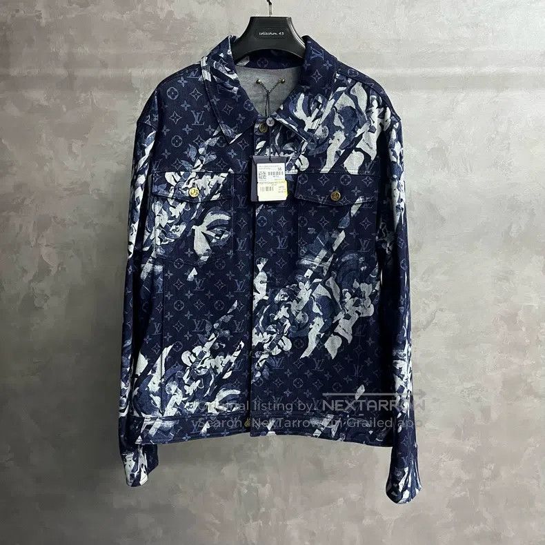 Louis Vuitton Louis Vuitton Blue Logo full-print single-breasted jacket Size US XL / EU 56 / 4 - 1 Thumbnail