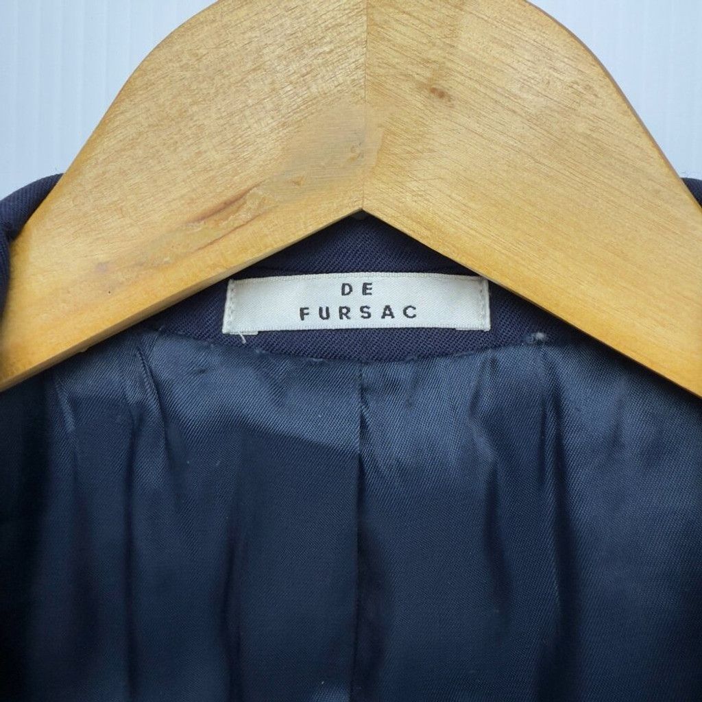 De Fursac DE FURSAC Virgin Serge Carbon Blue Suit Blazer Jacket 46 S/M Size 46R - 6 Thumbnail