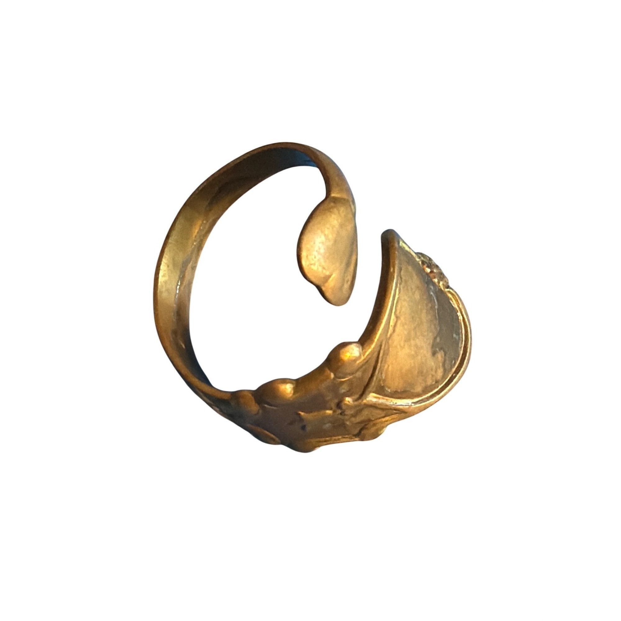Other Vintage Adjustable Brass Spoon Ring Bypass Ornate Design Siz Size ONE SIZE - 3 Thumbnail