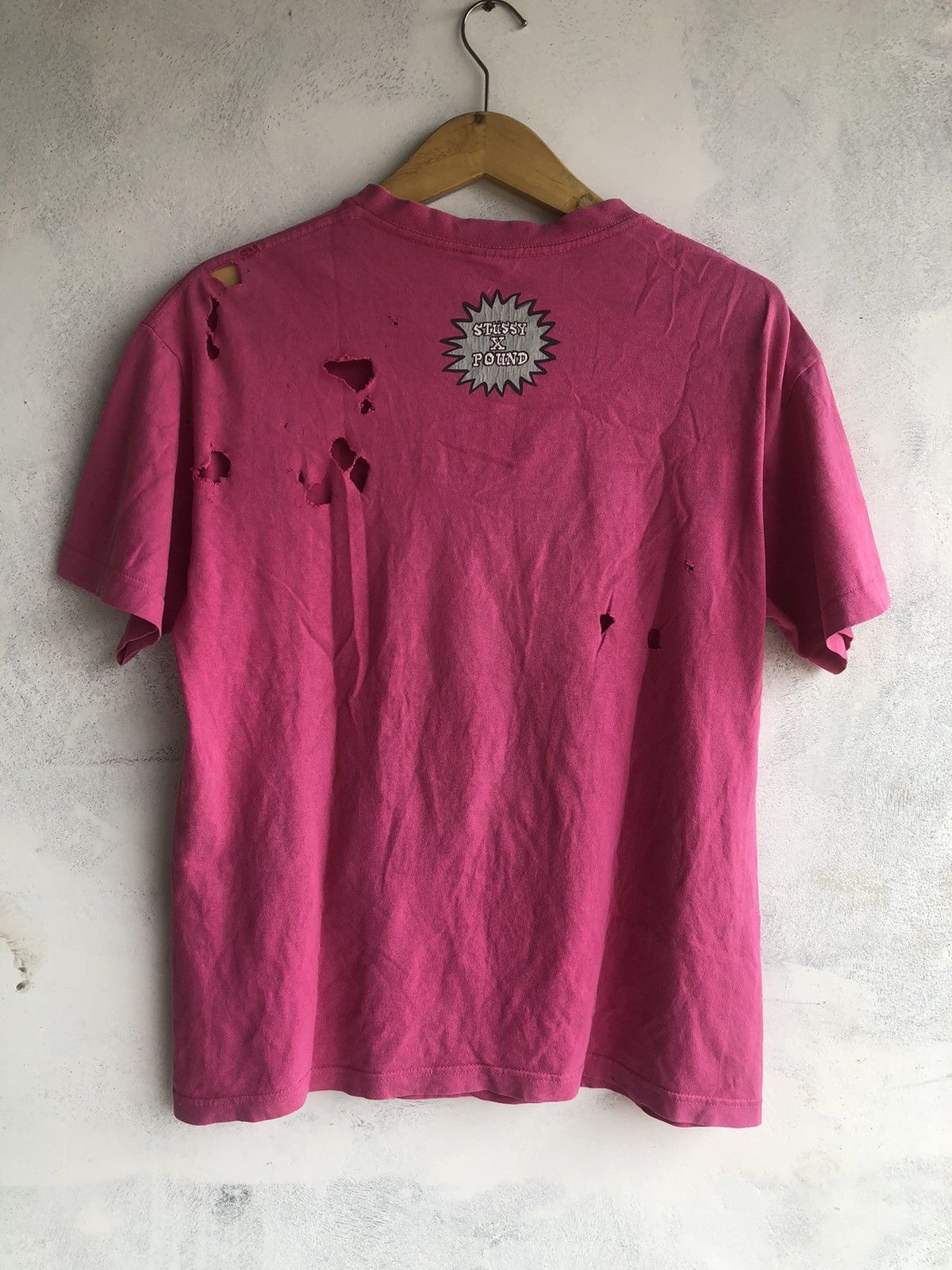 Stussy × Vintage Vintage Distressed 90s Stussy x Pound Tshirt Tee Size US M / EU 48-50 / 2 - 2 Thumbnail