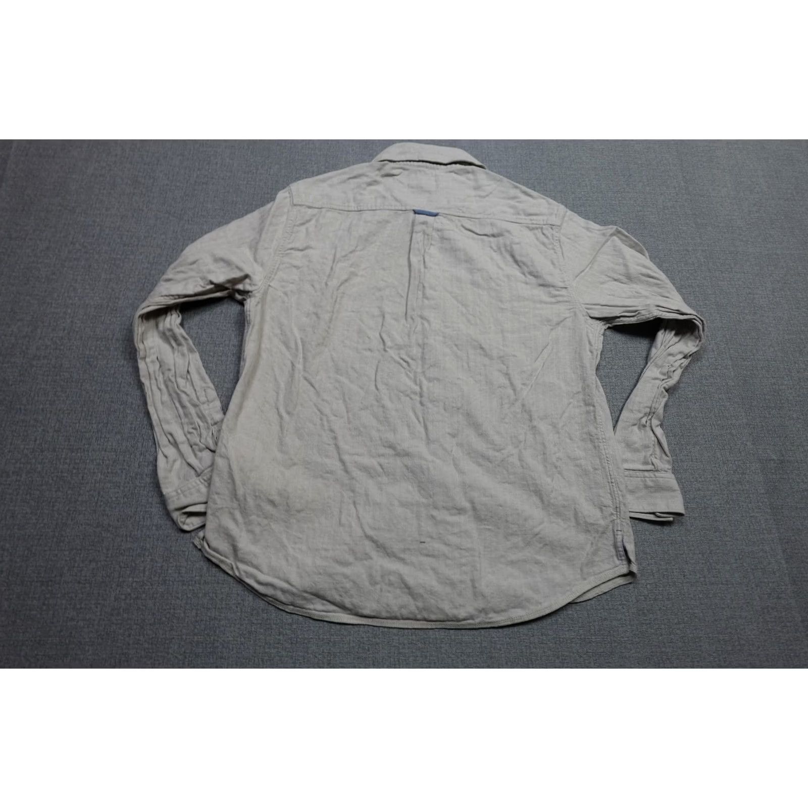 Carbon2Cobalt Carbon2Cobalt Shirt Mens Medium Beige Solid Long Sleeve Button Up Linen Cotton Size US M / EU 48-50 / 2 - 4 Thumbnail