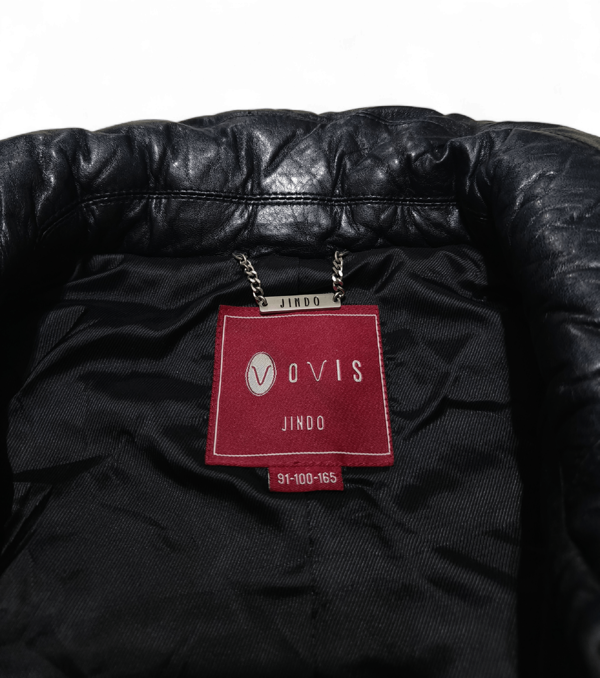 Vintage Women's JINDO OVIS Black Genuine Leather Coat Jacket