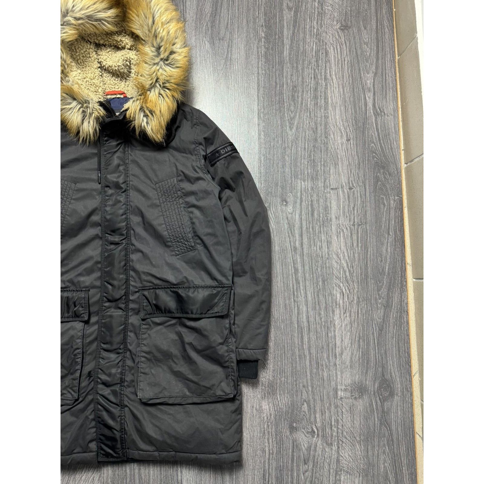 Diesel × Vintage Diesel Zip Fur Hoodie Parka Ifsixwasnine Lgb Style Size US L / EU 52-54 / 3 - 4 Thumbnail
