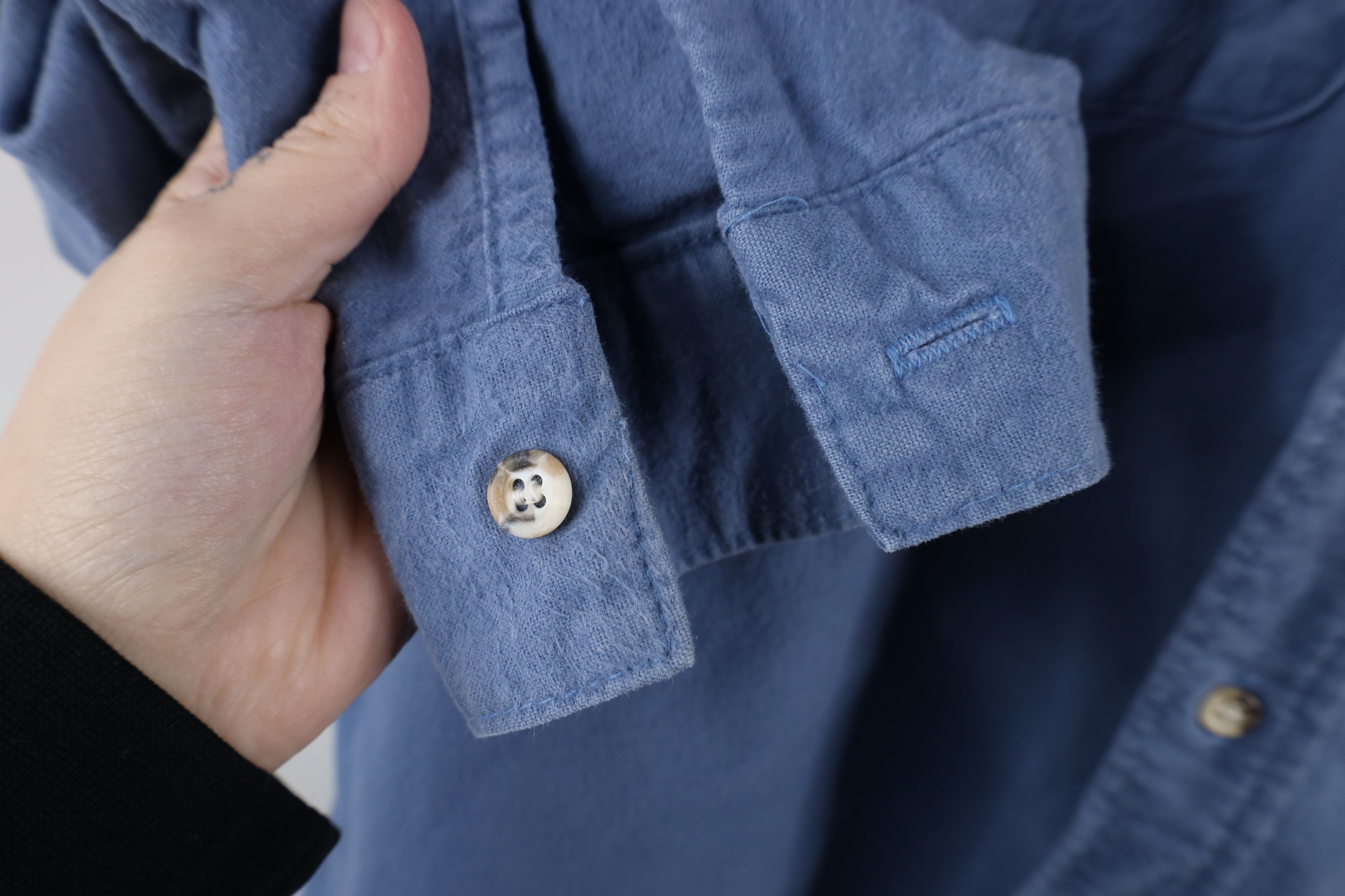 FiveBrother × Vintage Vintage 90s Five Brother Chamois Cloth Button Shirt Blue USA Size US XXL / EU 58 / 5 - 6 Thumbnail
