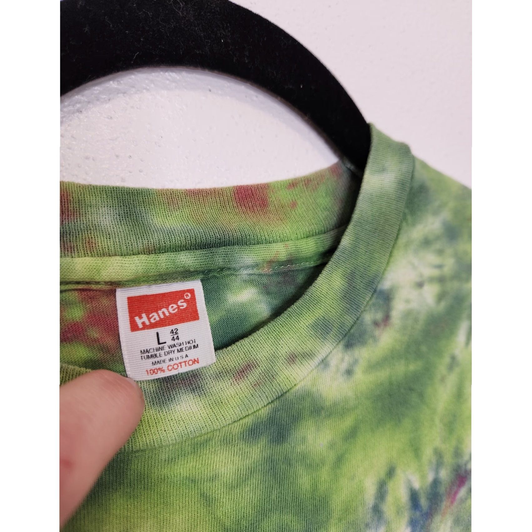 Hanes VINTAGE Hanes Shirt Unisex Adults Large Tie Dye Distressed Cobain 70s 90s Grunge Single Stitch Size US L / EU 52-54 / 3 - 6 Thumbnail