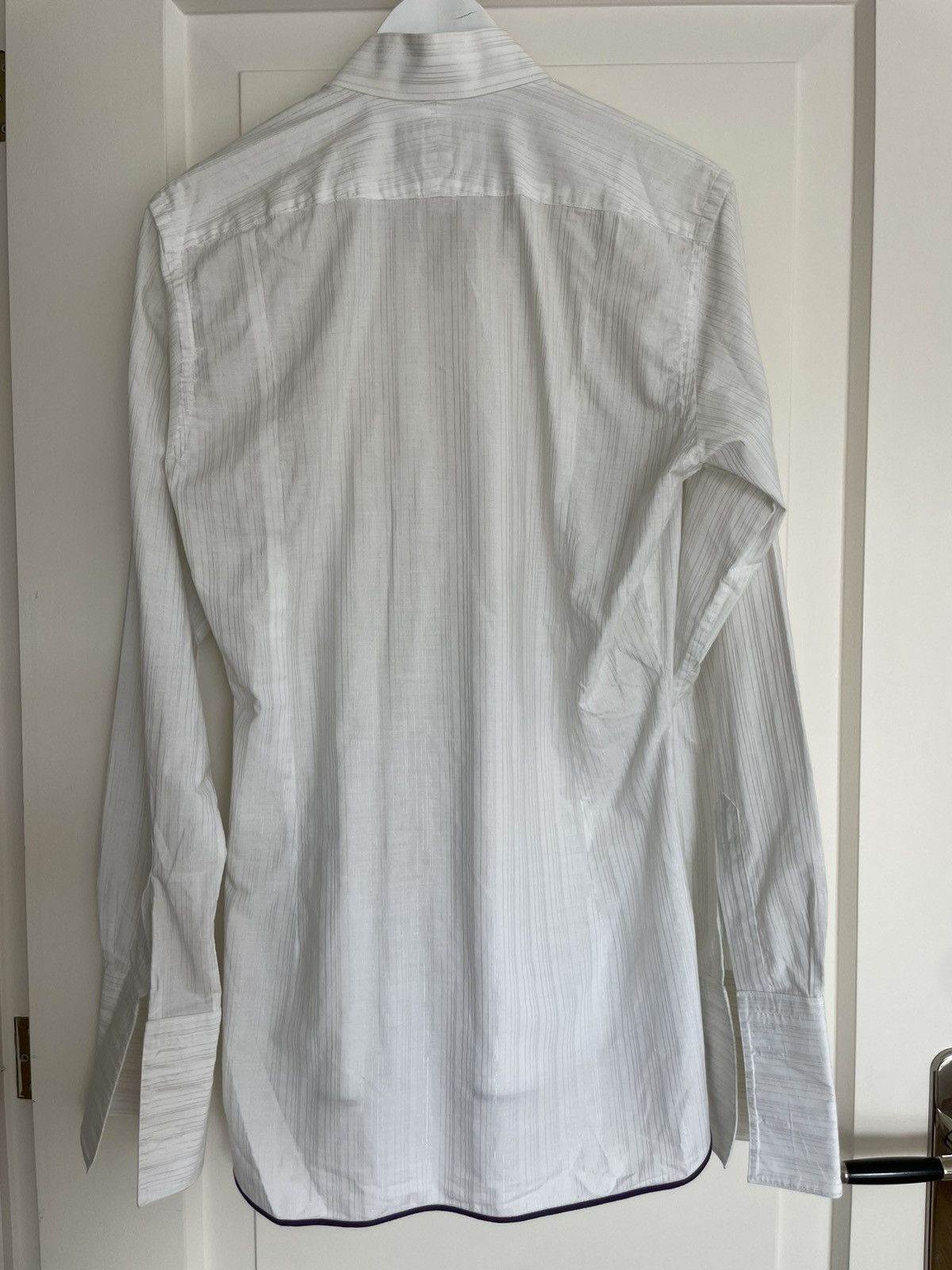 Ozwald Boateng Refined Ozwald Boateng Shirt with Silver Pinstripe Size 42R - 8 Thumbnail