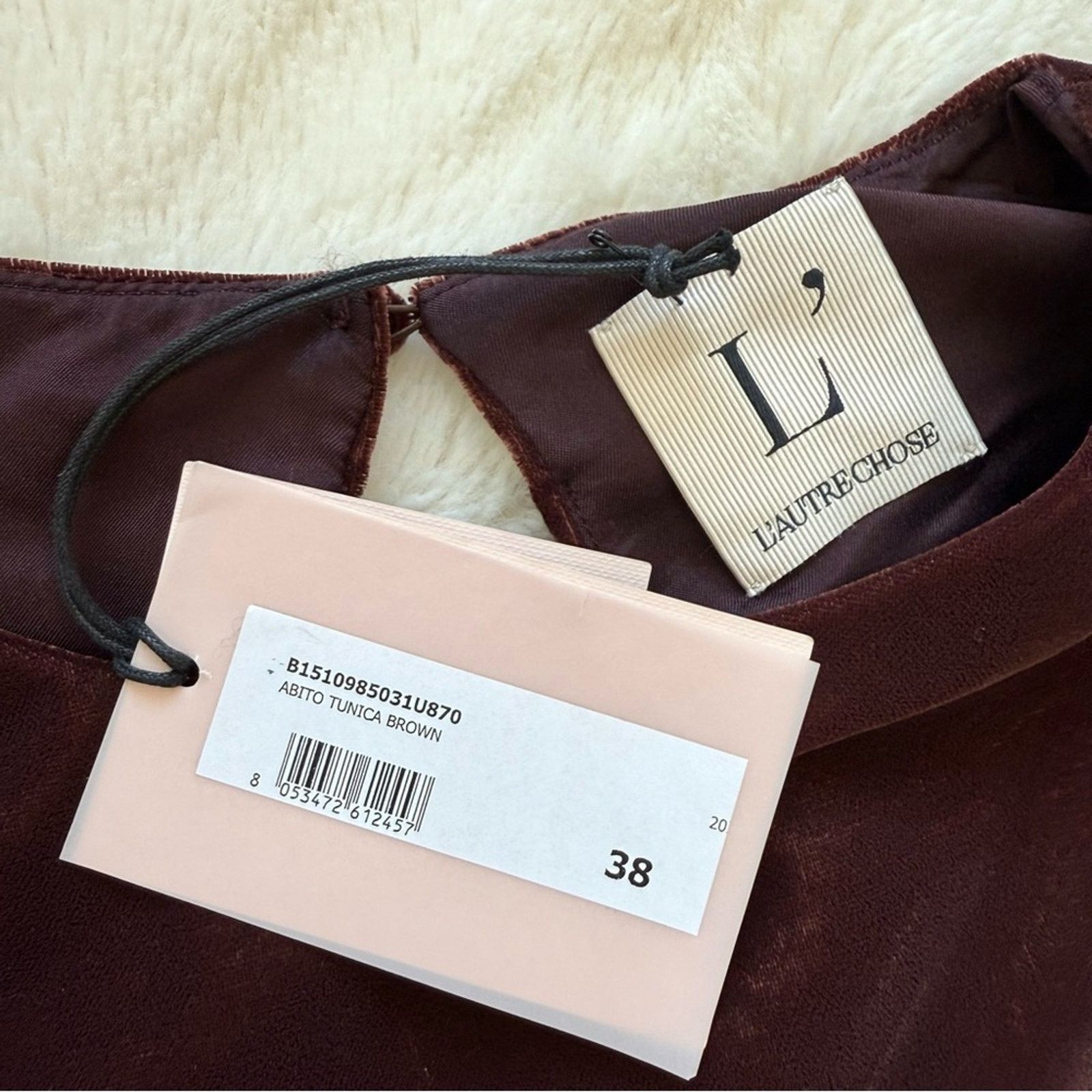 Other NWT! L’Autre Chose brown velvet dress, size XS, MSRP.636$ Size XS / US 0-2 / IT 36-38 - 4 Thumbnail