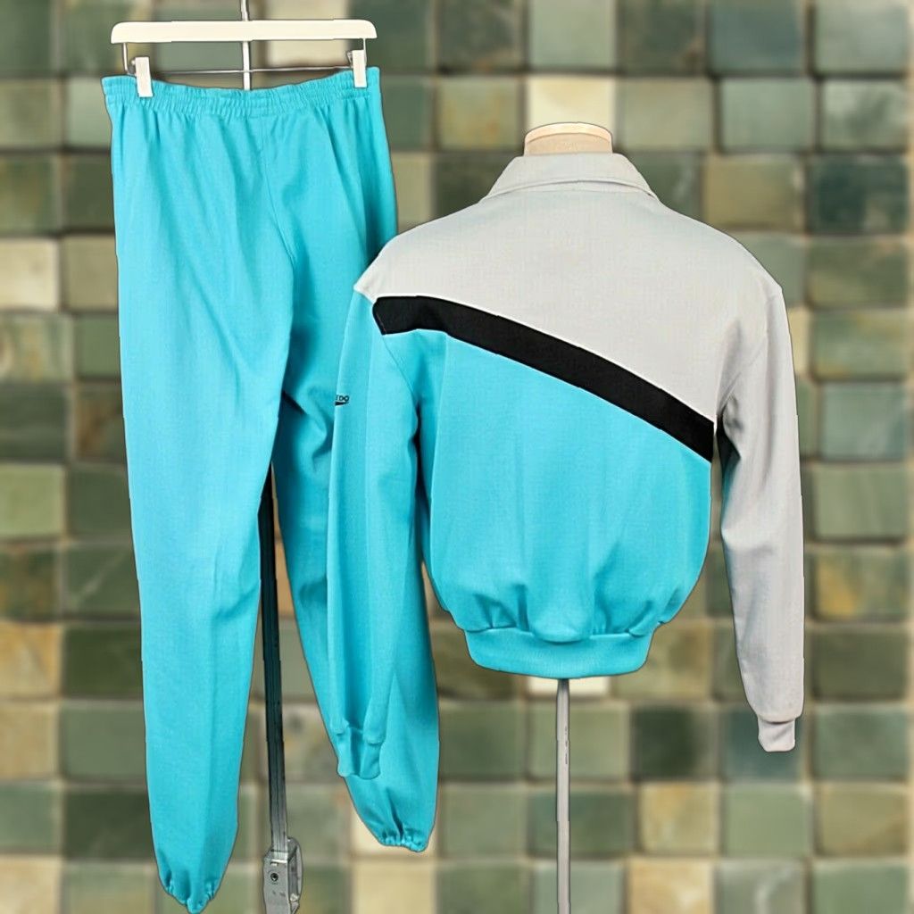 Speedo VINTAGE Speedo Men's 1980s Tracksuit Blue White 2 PC Polyester Sz M Jogging Size US 31 - 1 Thumbnail