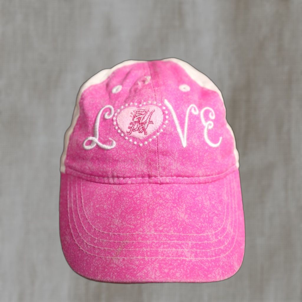 Vintage Love Hat Cap Strap Back Pink Adult Adjustable Strapback Hat Size ONE SIZE - 1 Thumbnail