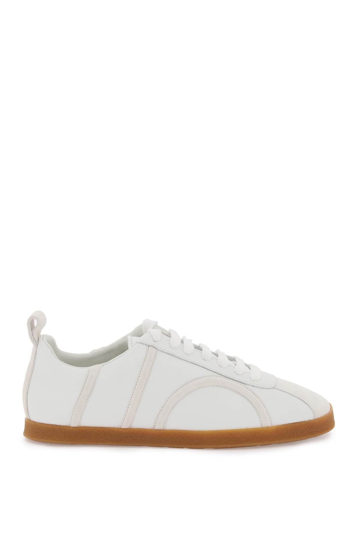 image of Toteme Leather Sneakers in Off White, Women's (Size 6)