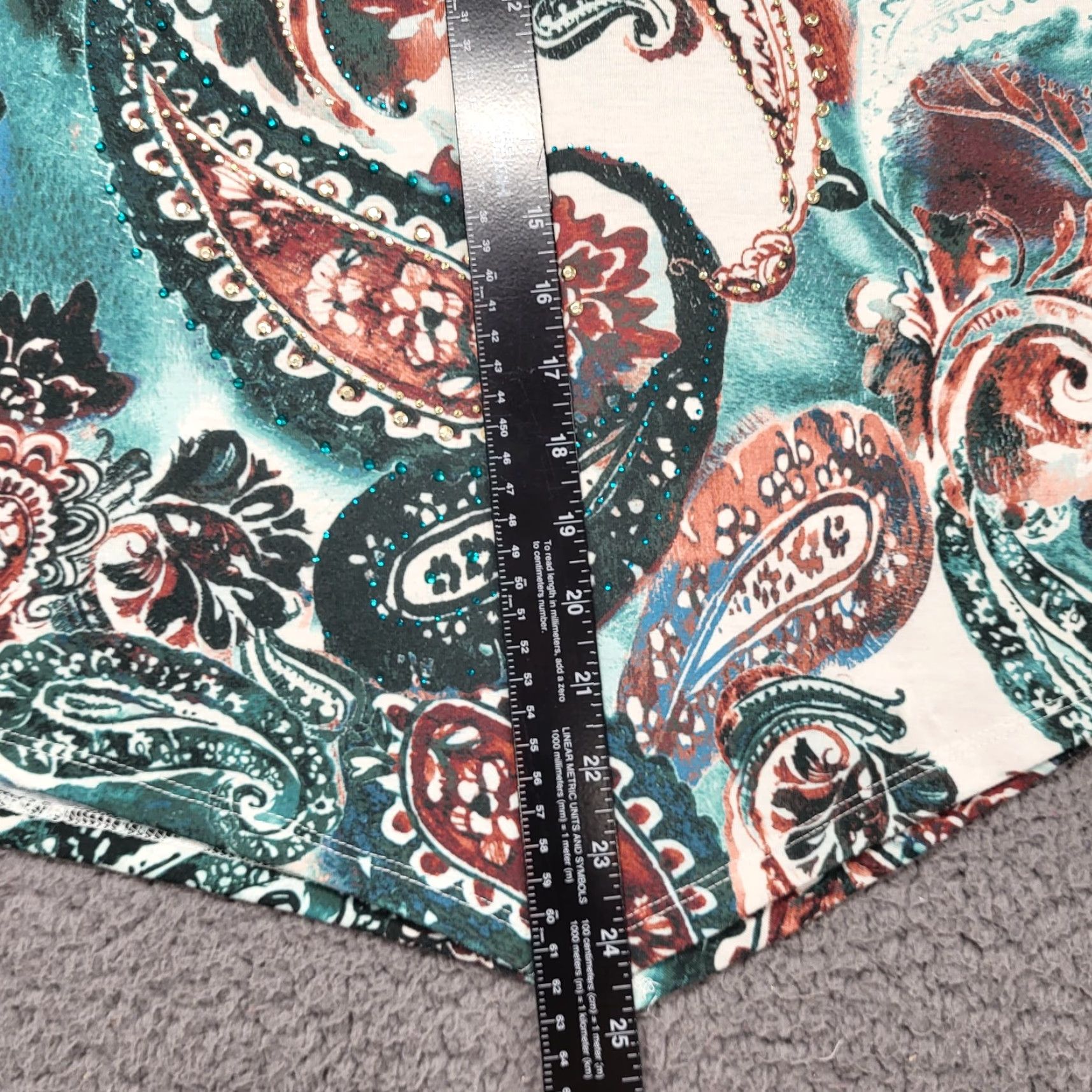 Vintage Allison Daley Blouse Petite PM Turquoise Pink Paisley Asymmetric Hem 3/4 Sleeve Size M / US 6-8 / IT 42-44 - 5 Thumbnail