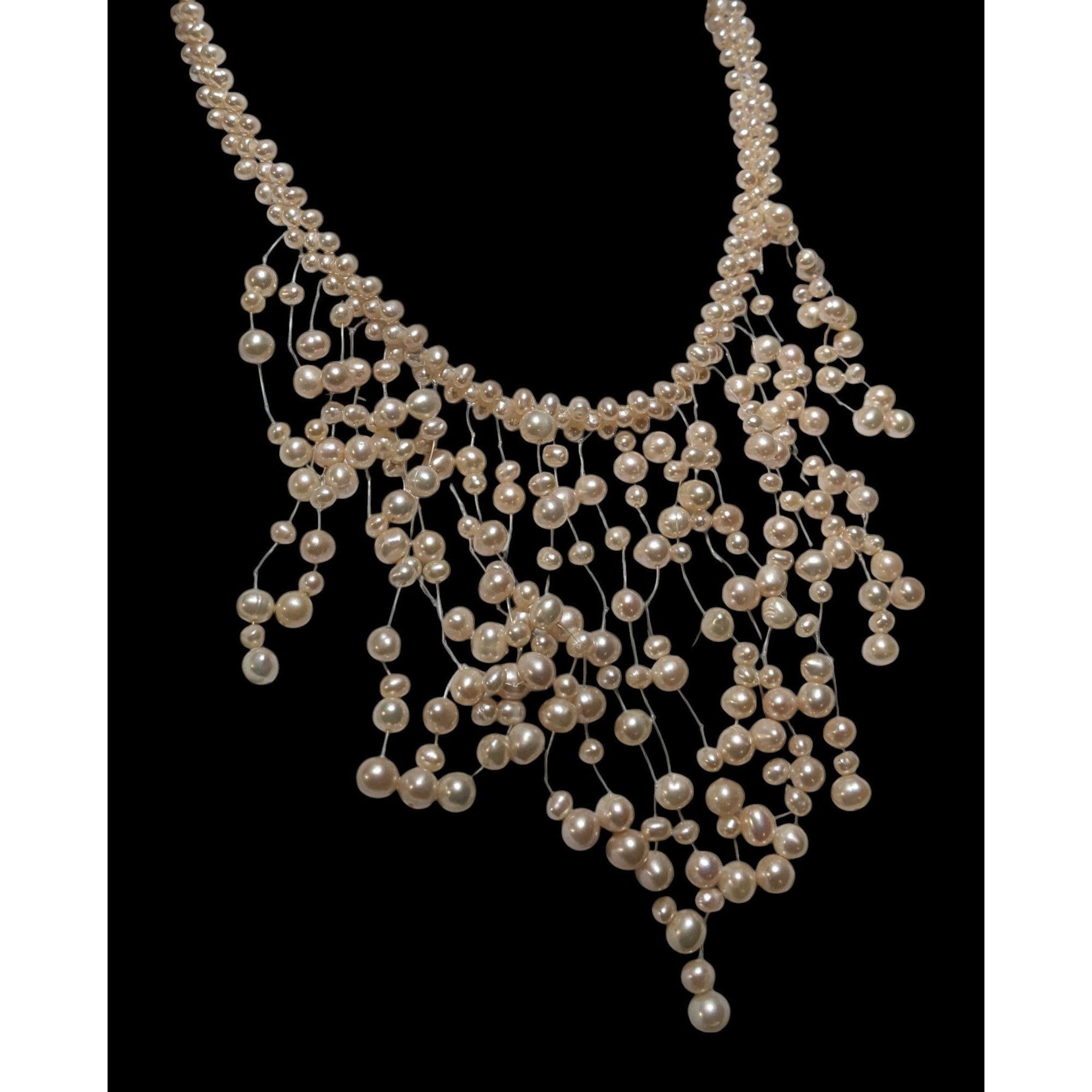 Other Vintage Cascading Bridal Pearl Bib Necklace Size ONE SIZE - 2 Thumbnail