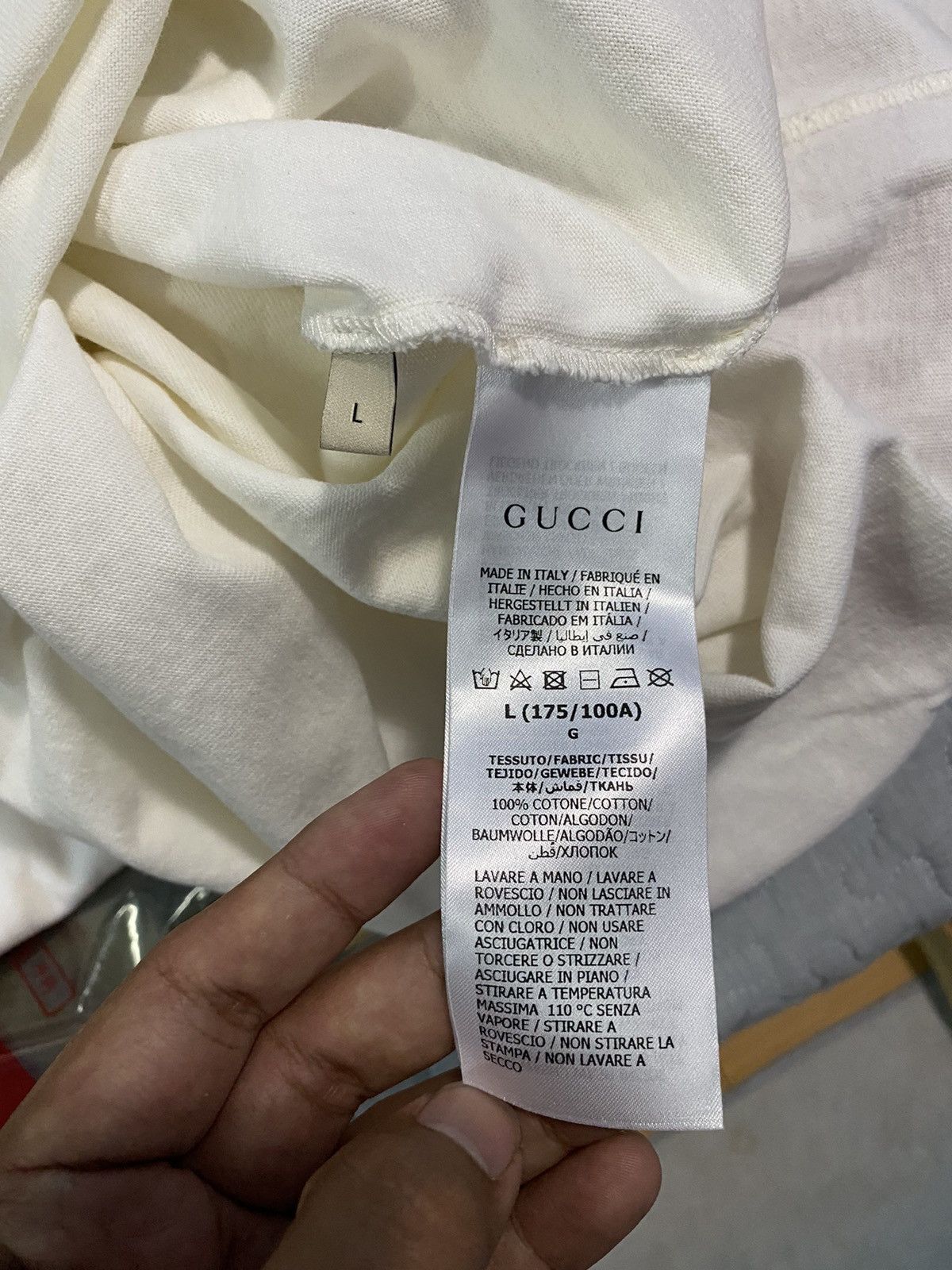 Gucci Gucci interlocking G stripe white T-shirt Size US L / EU 52-54 / 3 - 6 Thumbnail