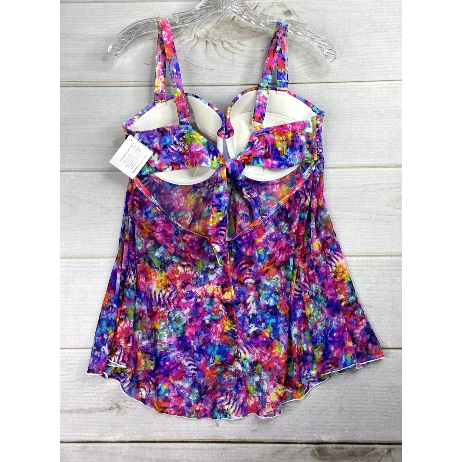 Swims Smart & Sexy Tankini Top Womens Tankini 38D Multicolor Tie Dye Underwire Beach Swimwear Adjustable Padded Size XS / US 0-2 / IT 36-38 - 5 Thumbnail