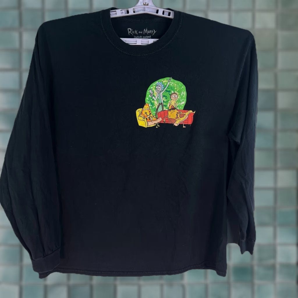 Swims Rick And Morty Graphic Adult Swim Shirt XL Black Long Sleeve Size US XL / EU 56 / 4 - 1 Thumbnail