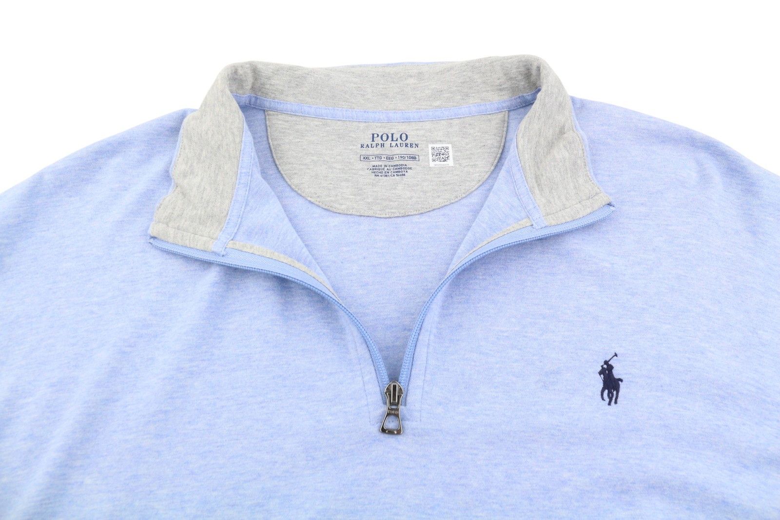 Ralph Lauren BLUE 2XL Half Zip Logo Pullover Sweatshirt 86954 Size US XXL / EU 58 / 5 - 5 Thumbnail