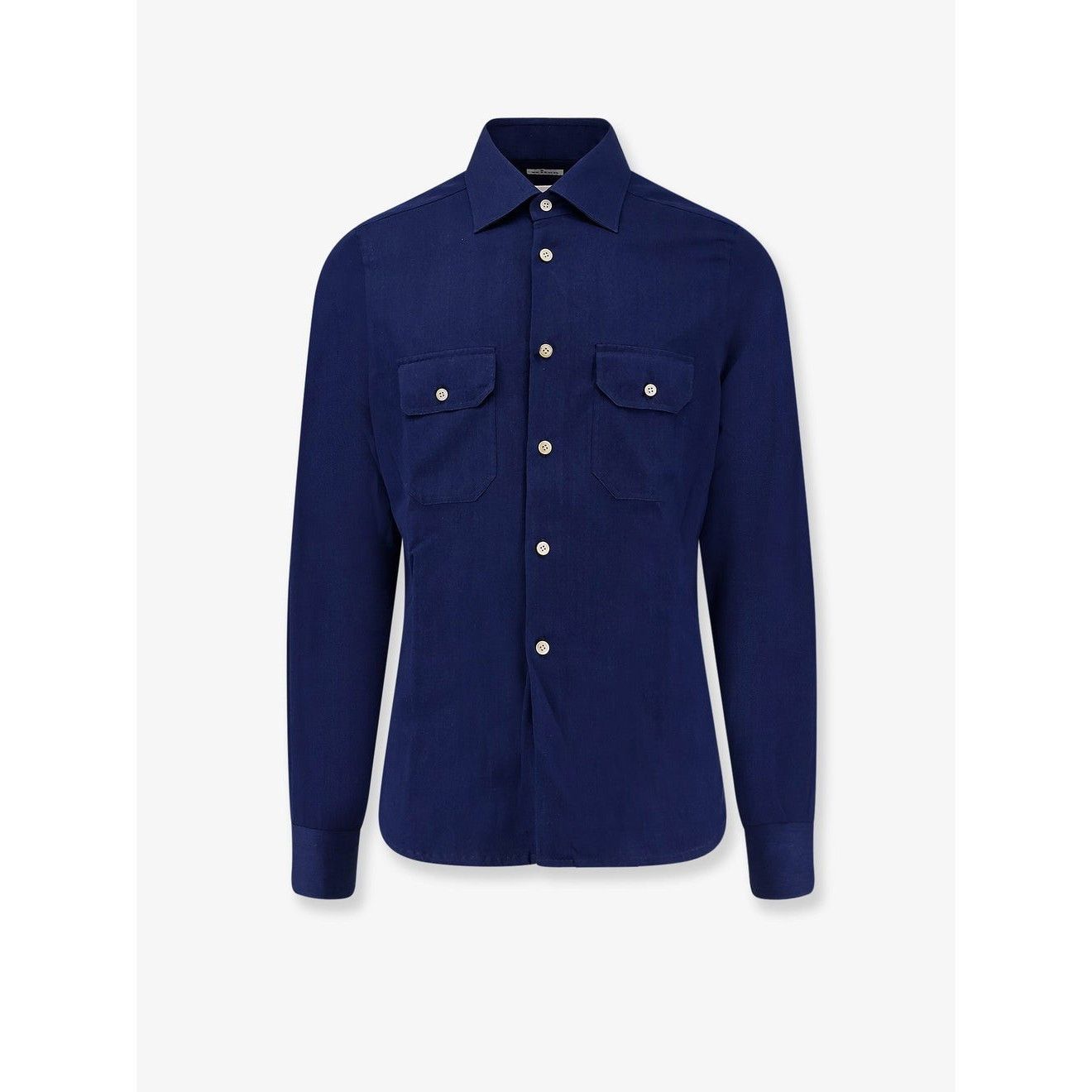 KITON Navy Cotton Shirt New )