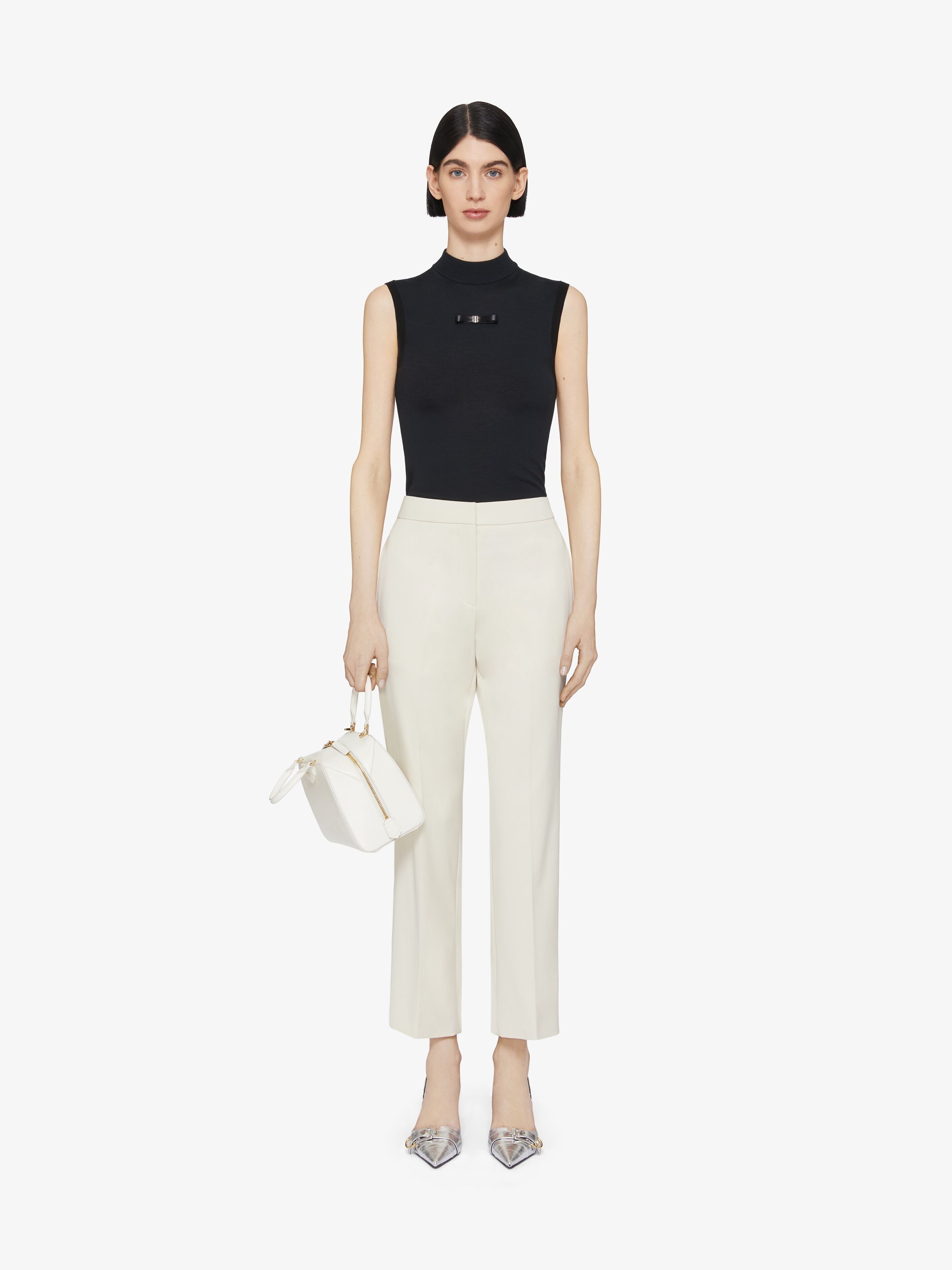 Givenchy o1srvl11e0725 Cropped Tailored Pants in White Size 26" / US 2 / IT 38 - 2 Thumbnail