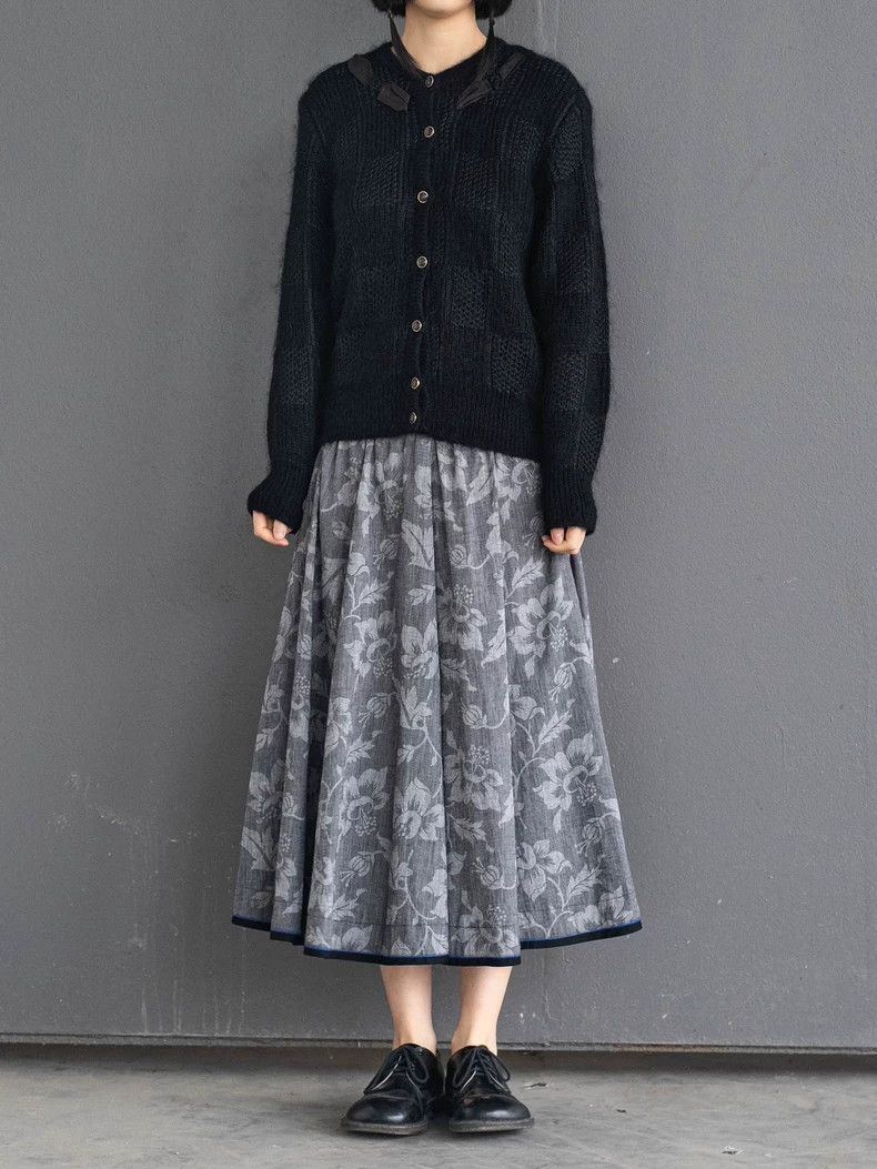 Kenzo KENZO Blue and gray floral skirt vintage Size 25" / US 0 / IT 36 - 7 Thumbnail