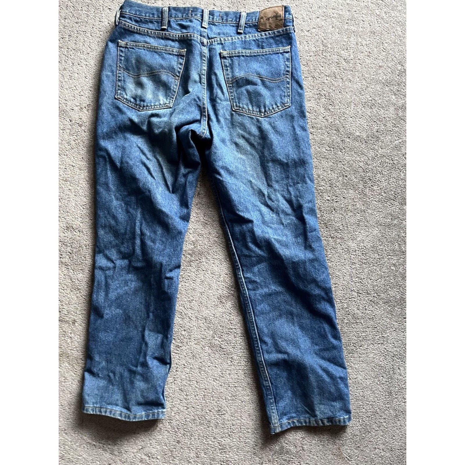 Lee Lee Jeans Regular Fit Straight Leg 36x30 Blue Dark Wash Mens Size US 36 / EU 52 - 3 Thumbnail