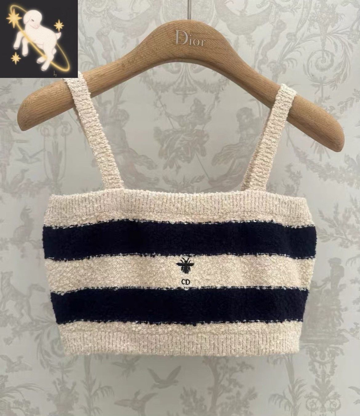 Dior Dior Bee Embroidery Striped Knit Vest Size M / US 6-8 / IT 42-44 - 1 Thumbnail