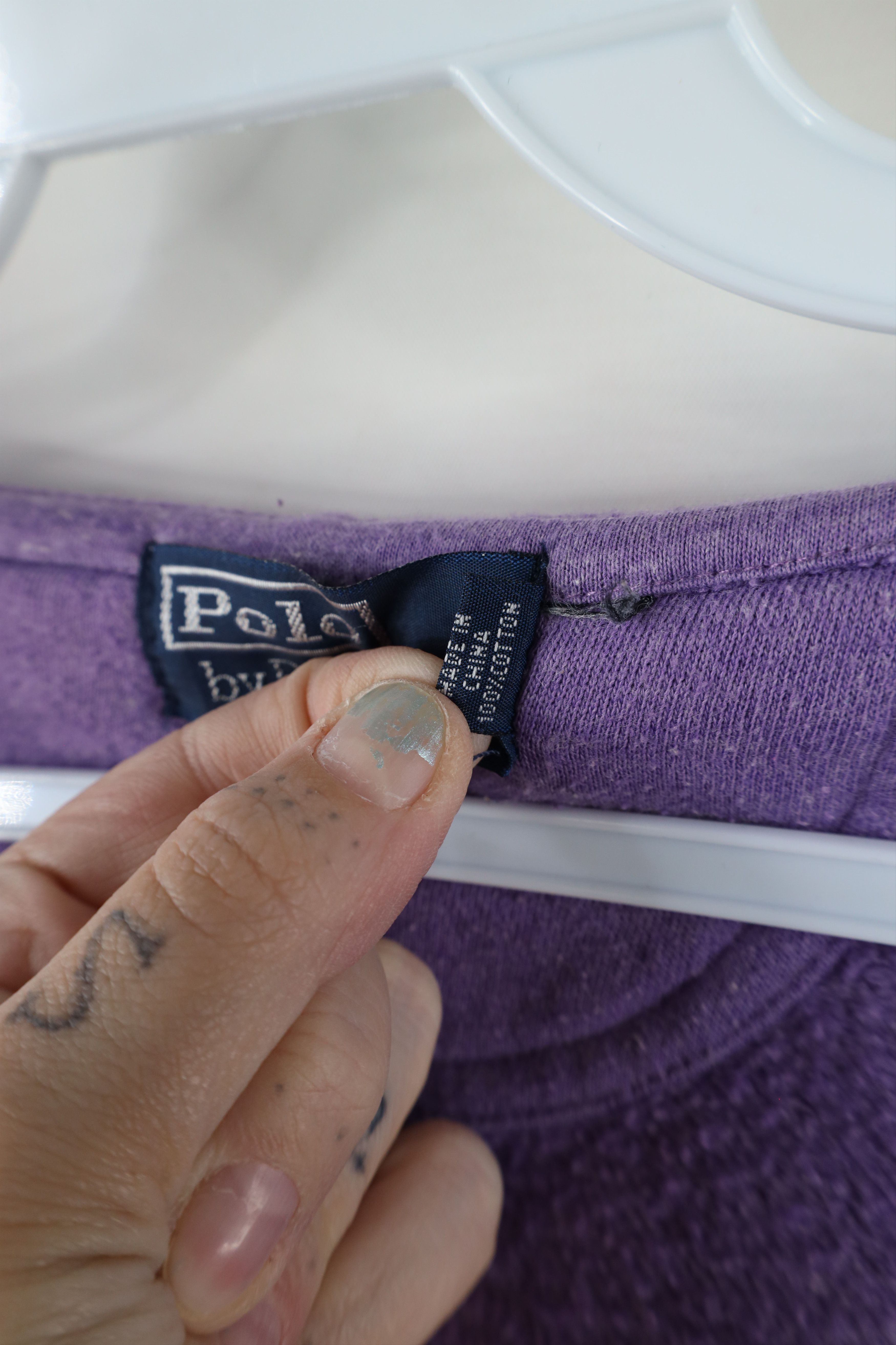Ralph Lauren × Vintage Vintage 90s Ralph Lauren Full Zip Hoodie Sweatshirt Purple Size XXL / US 16-18 / IT 52-54 - 9 Thumbnail