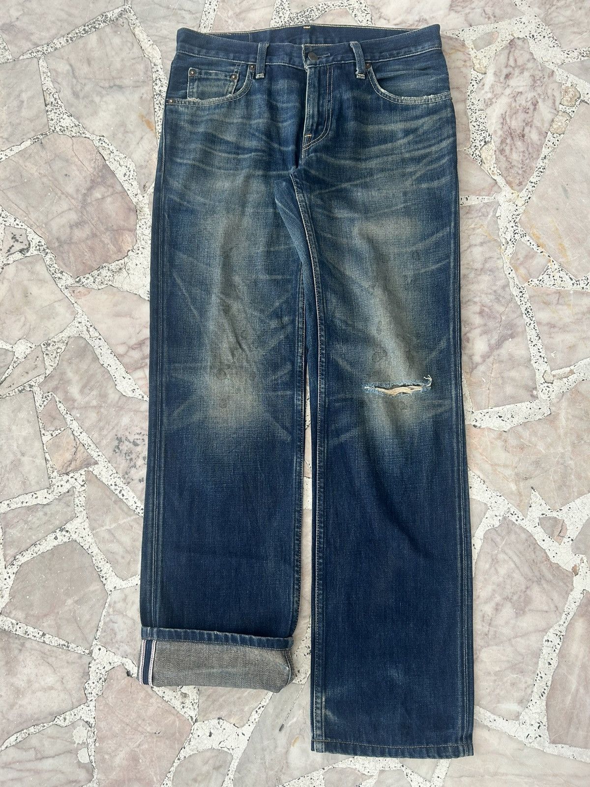 Levi's Levis Japan Ripped Vintage 502 Selvedge Redtab Denim Size US 30 / EU 46 - 1 Thumbnail