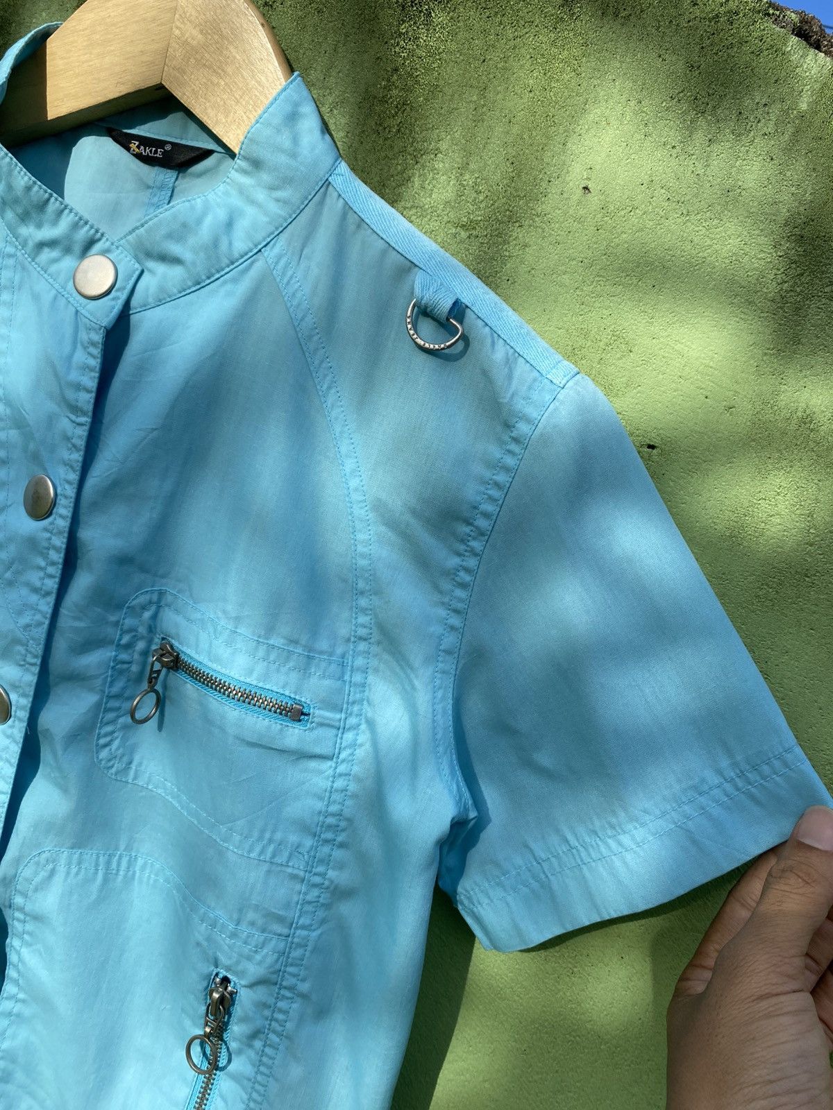 Japanese Brand Zakle Vintage Turquoise Utility Zip Shirt Archive Style 90s Size US M / EU 48-50 / 2 - 4 Thumbnail