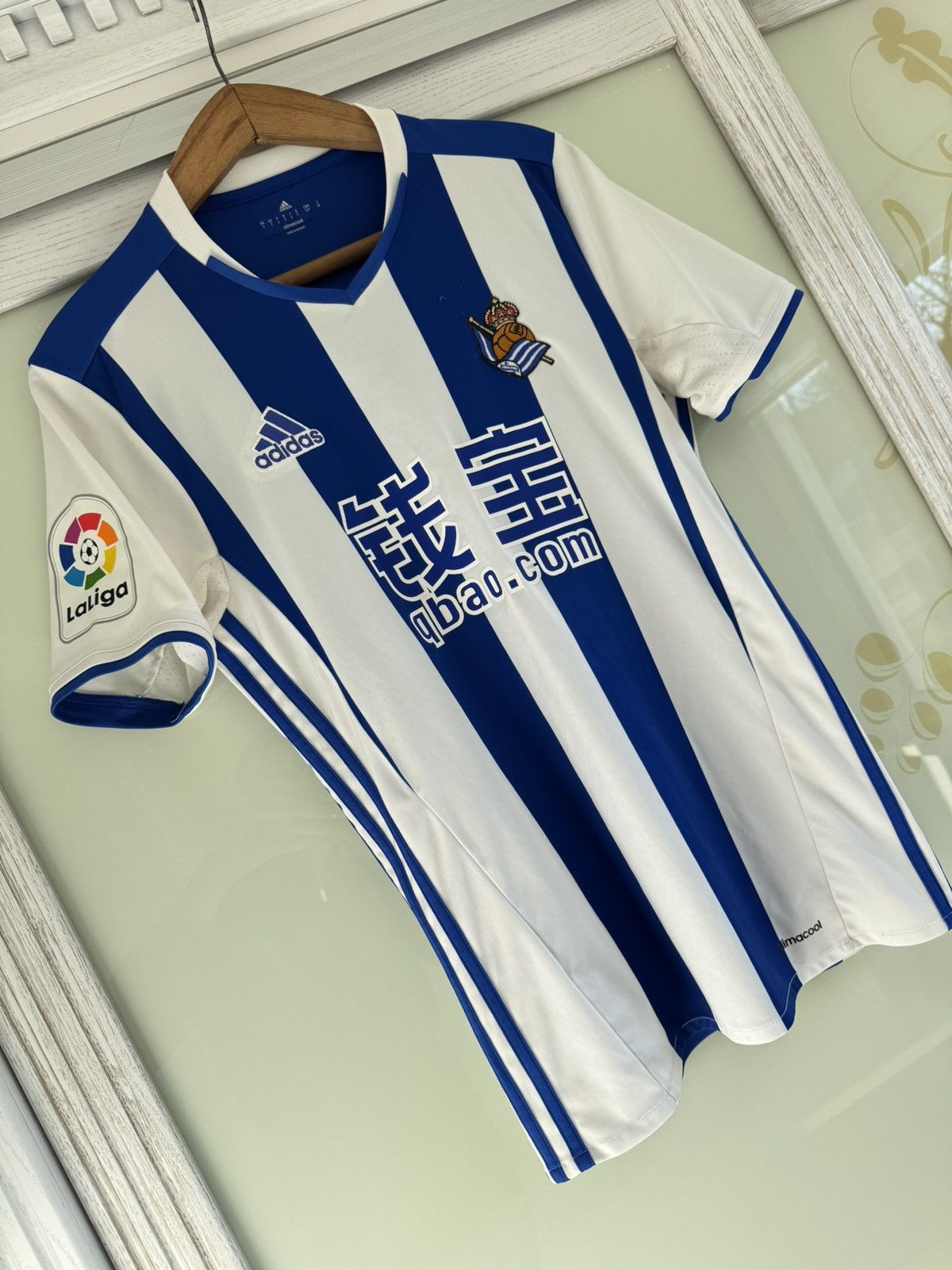 Adidas Real Sociedad 2016-2017 Home Soccer Jersey Football Kit Size US S / EU 44-46 / 1 - 4 Thumbnail