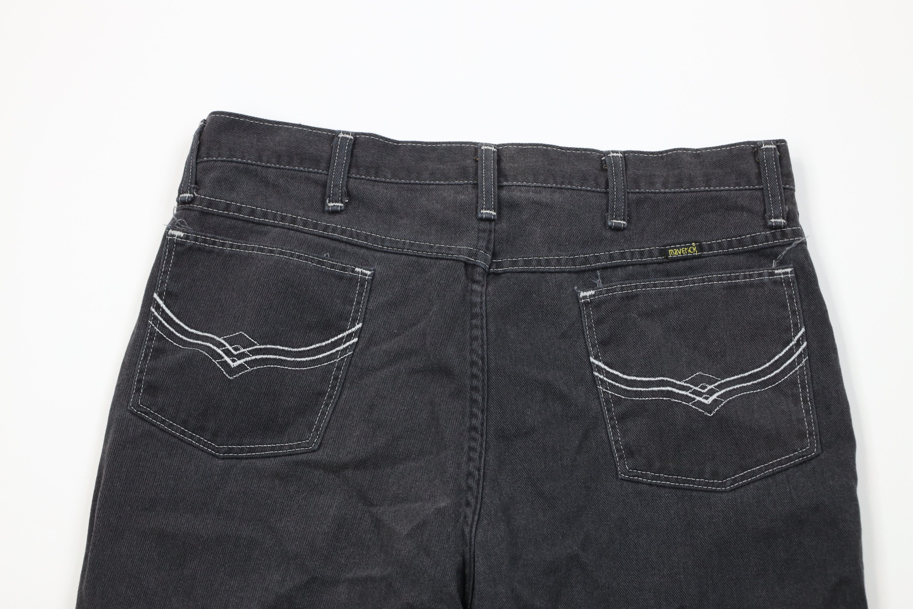 Vintage Vintage 70s Streetwear Wide Leg Denim Jeans Black USA Size US 34 / EU 50 - 9 Thumbnail