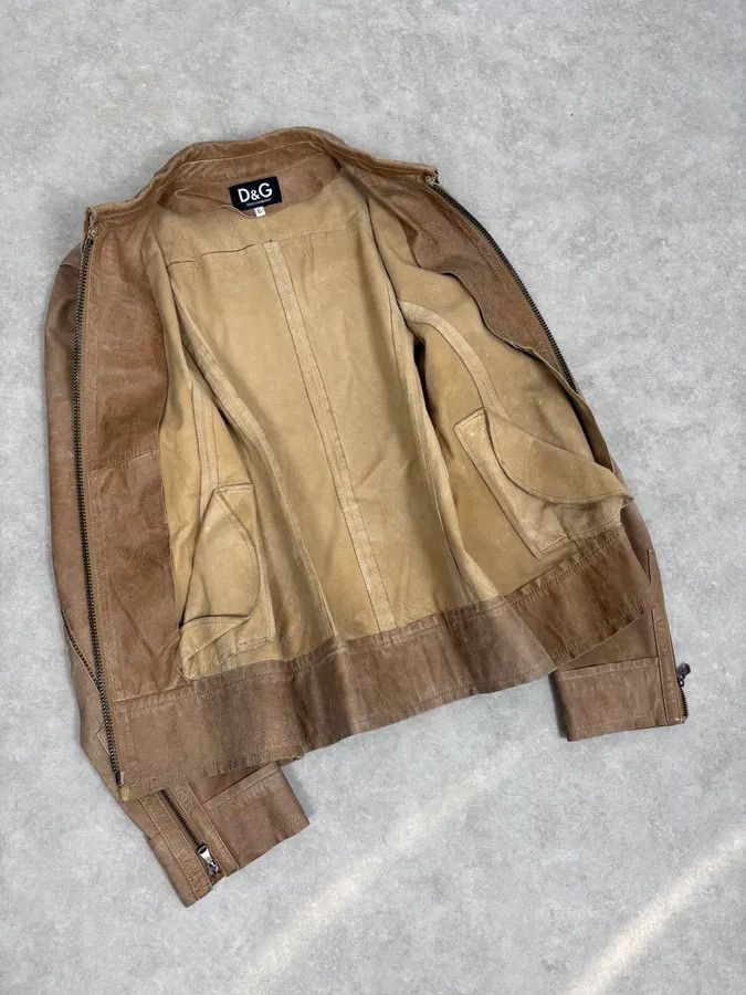 Dolce & Gabbana 2000s Dolce & Gabbana Beige Rodeo Leather Jacket Size US M / EU 48-50 / 2 - 7 Thumbnail