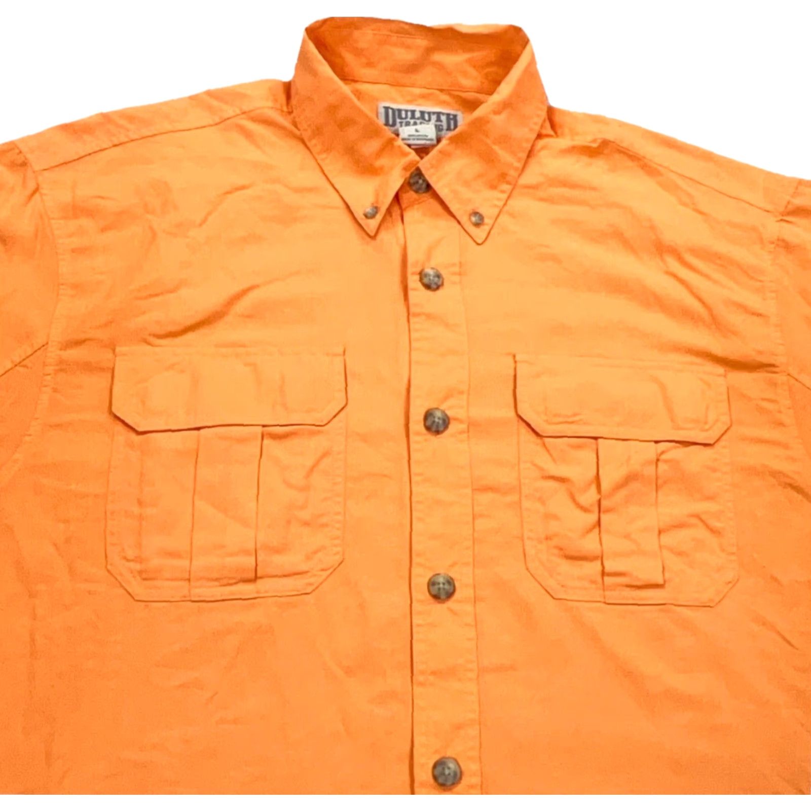 Vintage Duluth Shirt Men Large Orange Button Up Double Pocket Outdoors Camp Performance Size US L / EU 52-54 / 3 - 2 Thumbnail