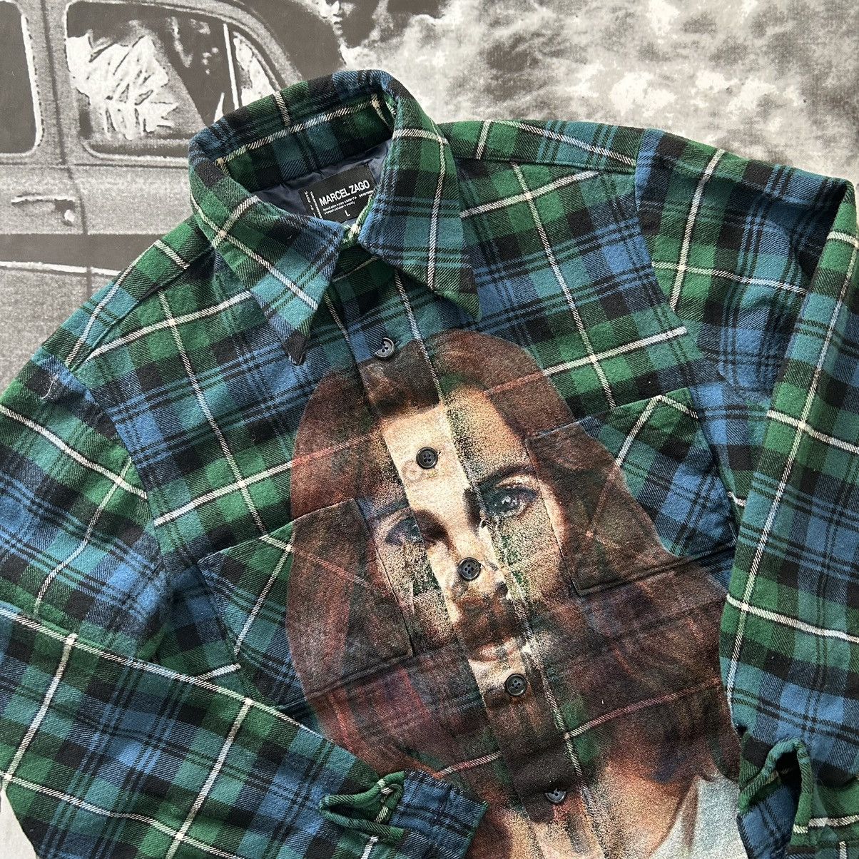 Asspizza × Marcel Zago MARCEL ZAGO STEAKLE JESUS FLANNEL Size US S / EU 44-46 / 1 - 1 Thumbnail