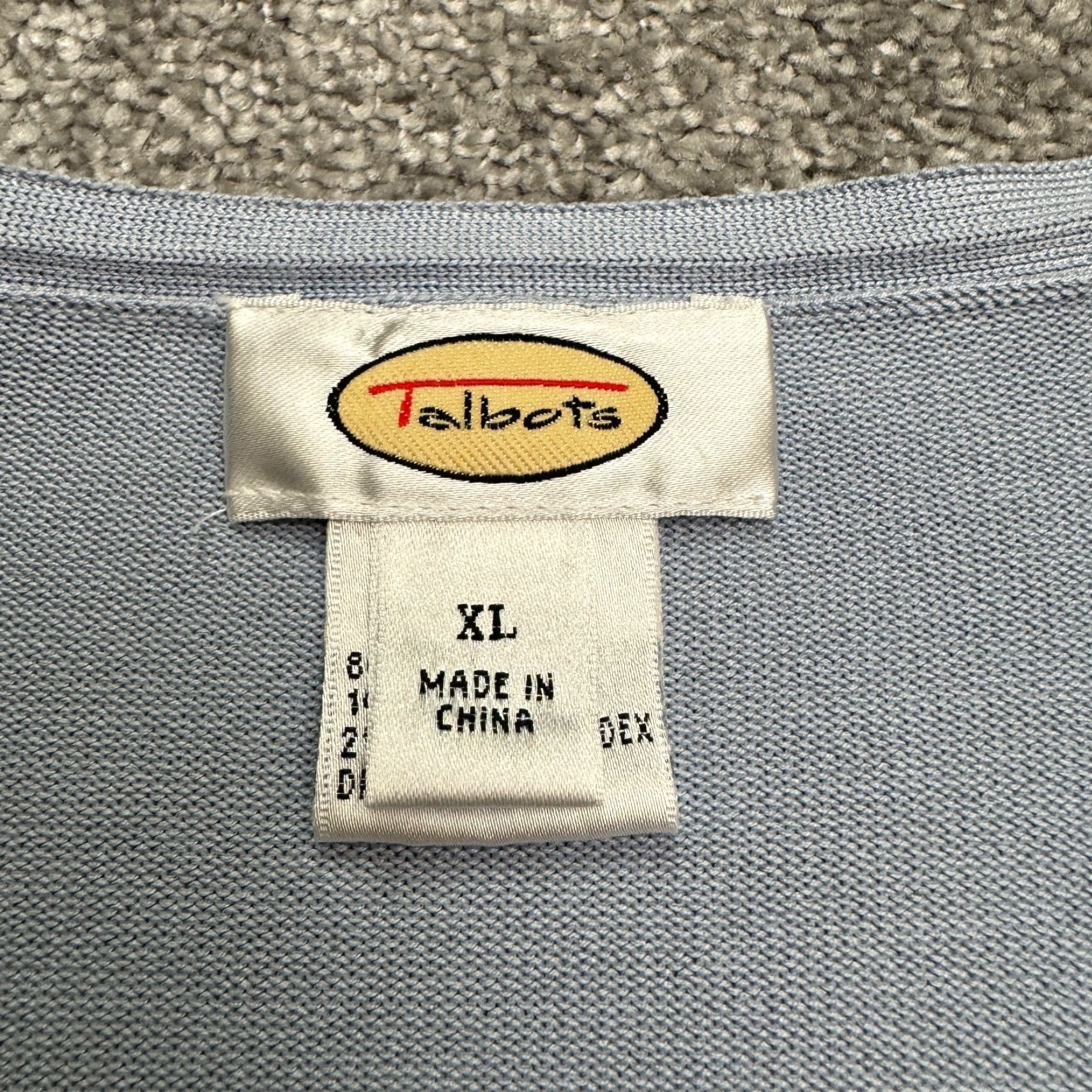 Talbots Talbots Cardigan Sweater Womens XL Light Blue V-Neck Silk Nylon Stretch Knit Size XL / US 12-14 / IT 48-50 - 4 Thumbnail