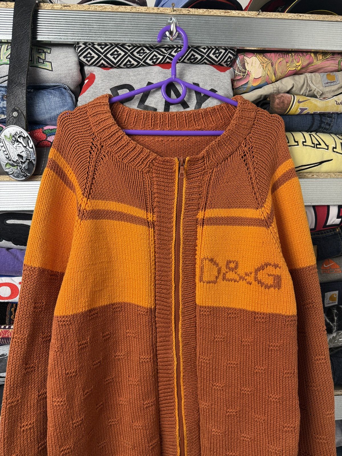 Dolce & Gabbana DOLCE & GABBANA D&G Knit Sweater Big D&G Logo Vintage Size US XL / EU 56 / 4 - 3 Thumbnail