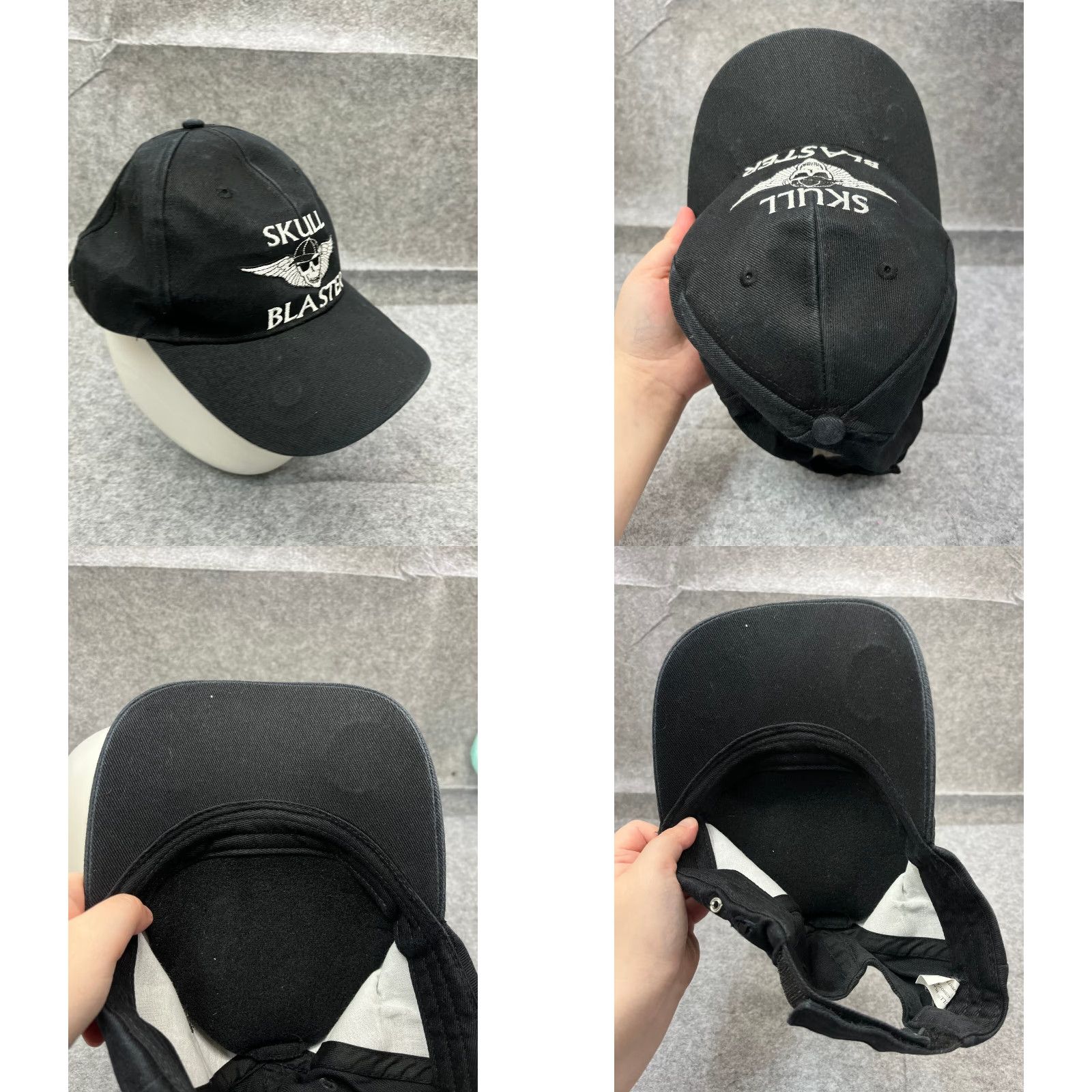 Vintage Skull Blaster Audio Adjustable Baseball Cap Adult One Size Black Cotton Casual Music Mens Size ONE SIZE - 8 Thumbnail