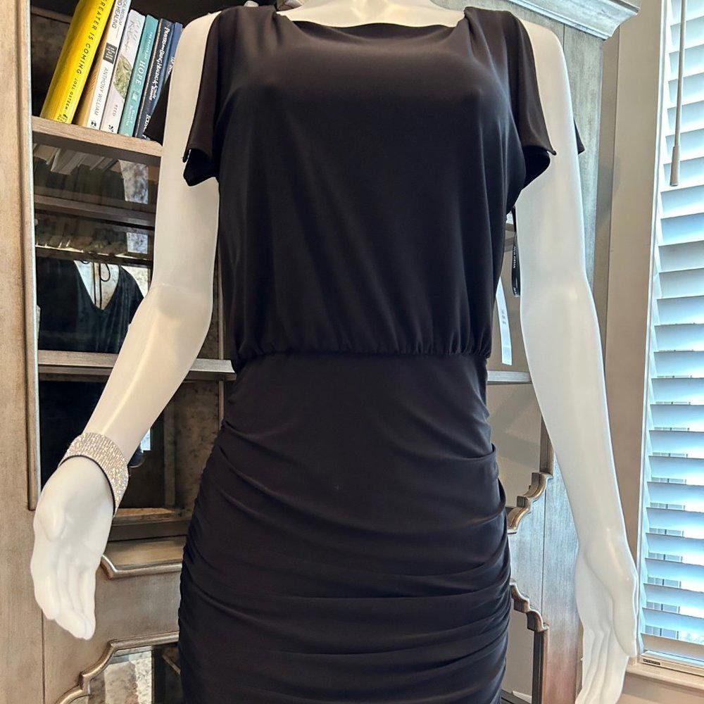 Designer Julia Jordan Ruched Split Sleeve Jersey Dress Size L / US 10 / IT 46 - 5 Thumbnail