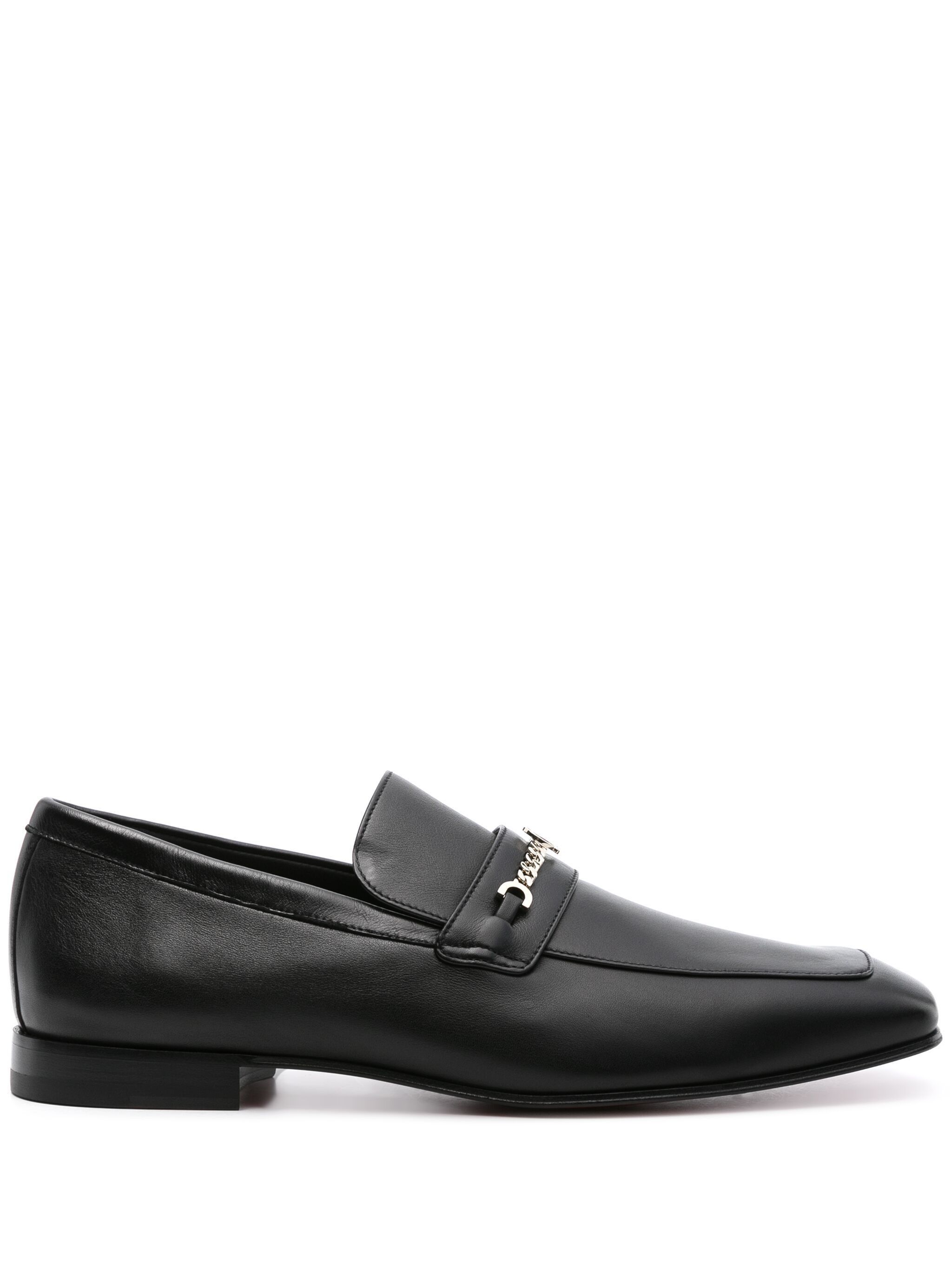 Christian Louboutin os11x0125 MJ Moc Chain-Link Leather Loafers in Black Size US 9 / EU 42 - 1 Thumbnail