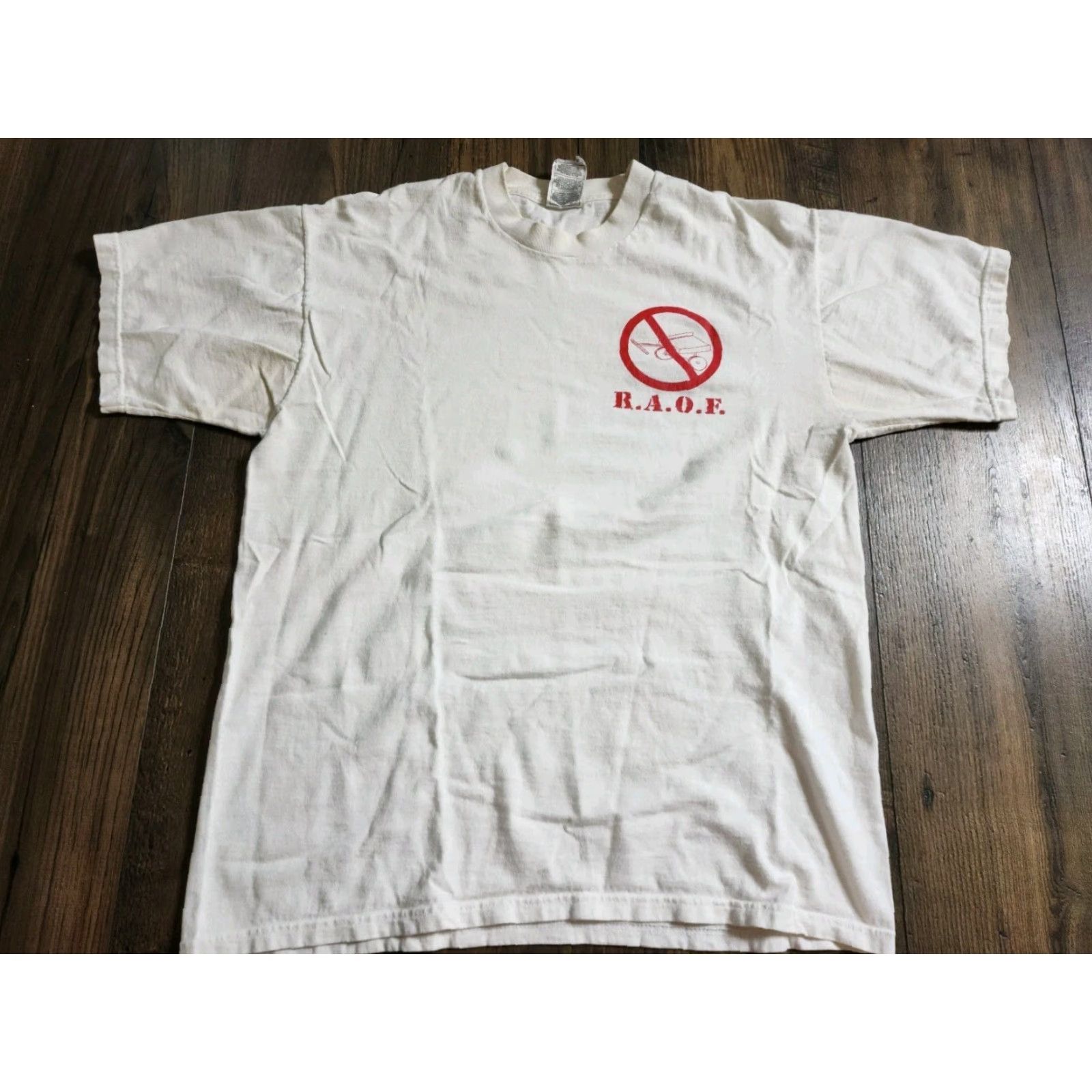 Fruit Of The Loom Vintage Mens L T-Shirt 90s Classic Distressed Double Sided White Cotton Fruit of the Loom Crew Neck Short Sleeve Logo Printed/Prewashed Durable Mens Size US L / EU 52-54 / 3 - 2 Thumbnail