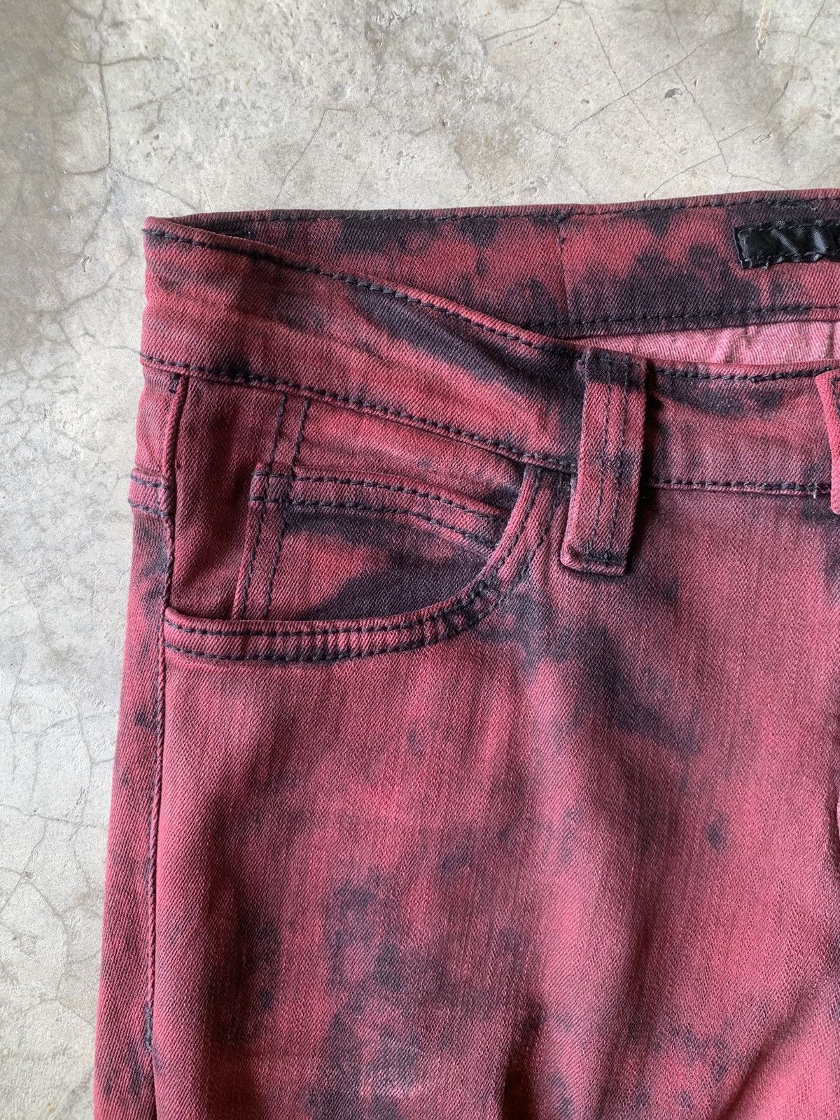 Japanese Brand NO ID. Blood Ripped Skinny Jeans Size US 31 - 6 Thumbnail