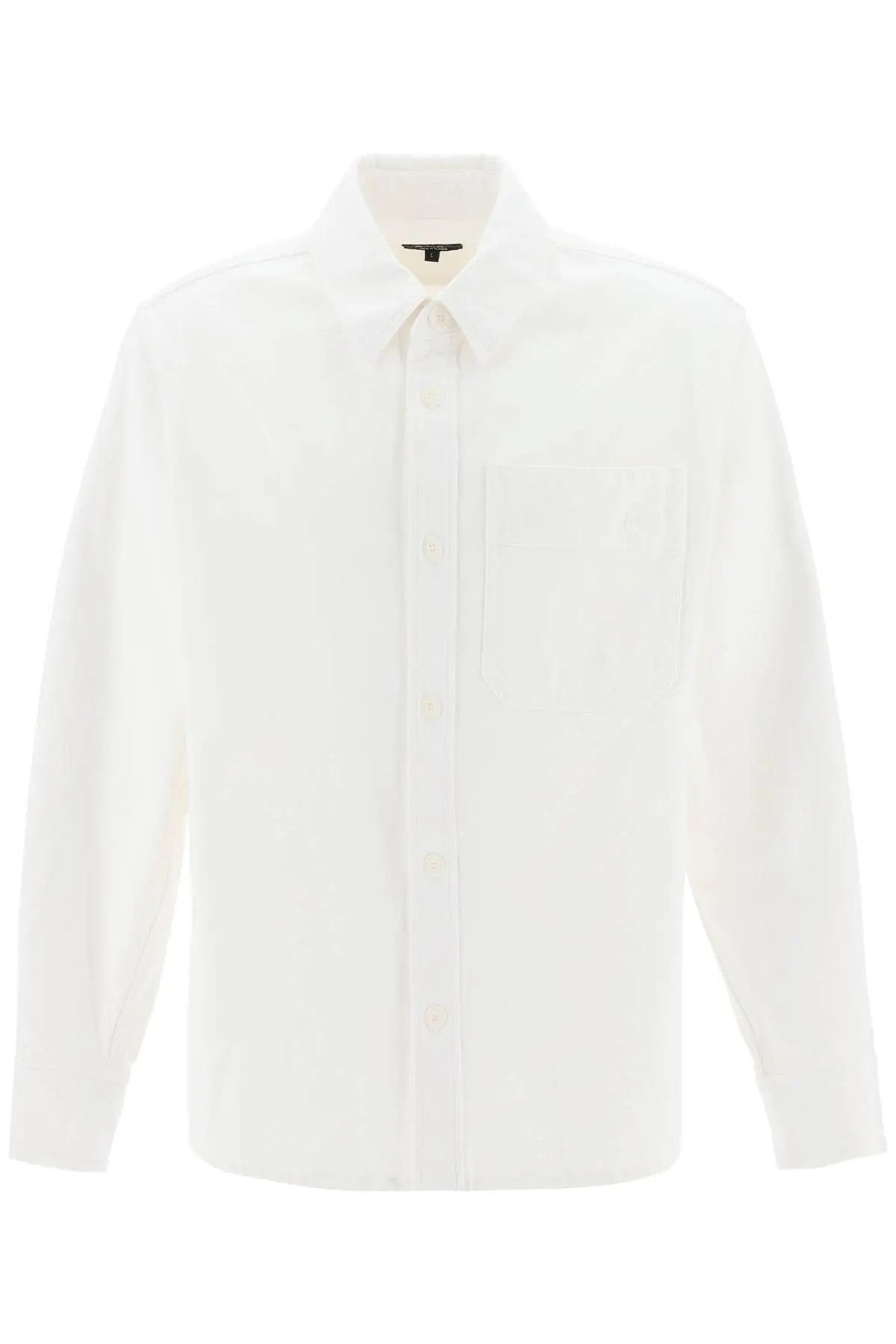 image of A P C O1S22I1N0224 Basile Brodée Overshirt In White, Men's (Size Small)