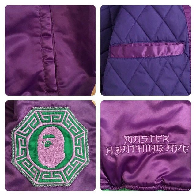 Bape BAPE logo satin jacket a bathing ape Size US XL / EU 56 / 4 - 6 Thumbnail