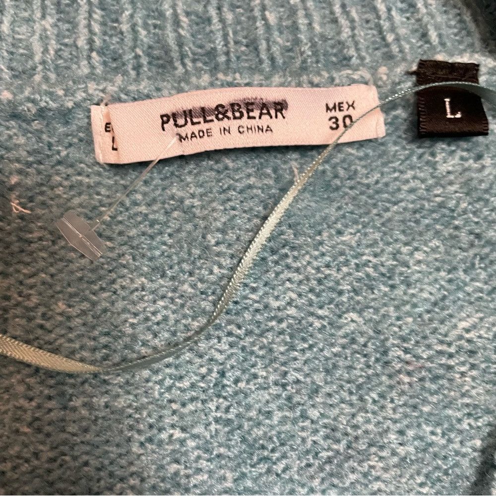 Pull & Bear New Pull & Bear Blue V-Neck Drop Shoulder Sweater Size L Size L / US 10 / IT 46 - 8 Thumbnail