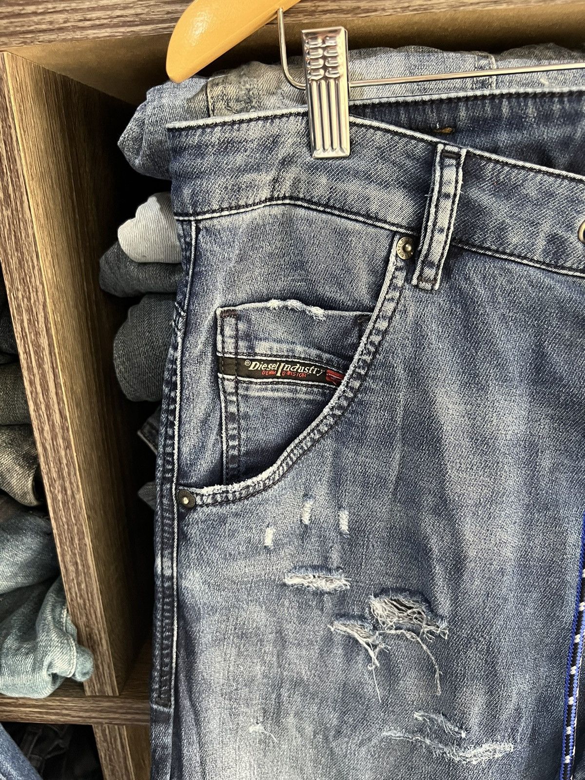 Diesel 🔥Vintage Diesel Stretchable Distressed Denim Sweatpants Size US 36 / EU 52 - 8 Thumbnail