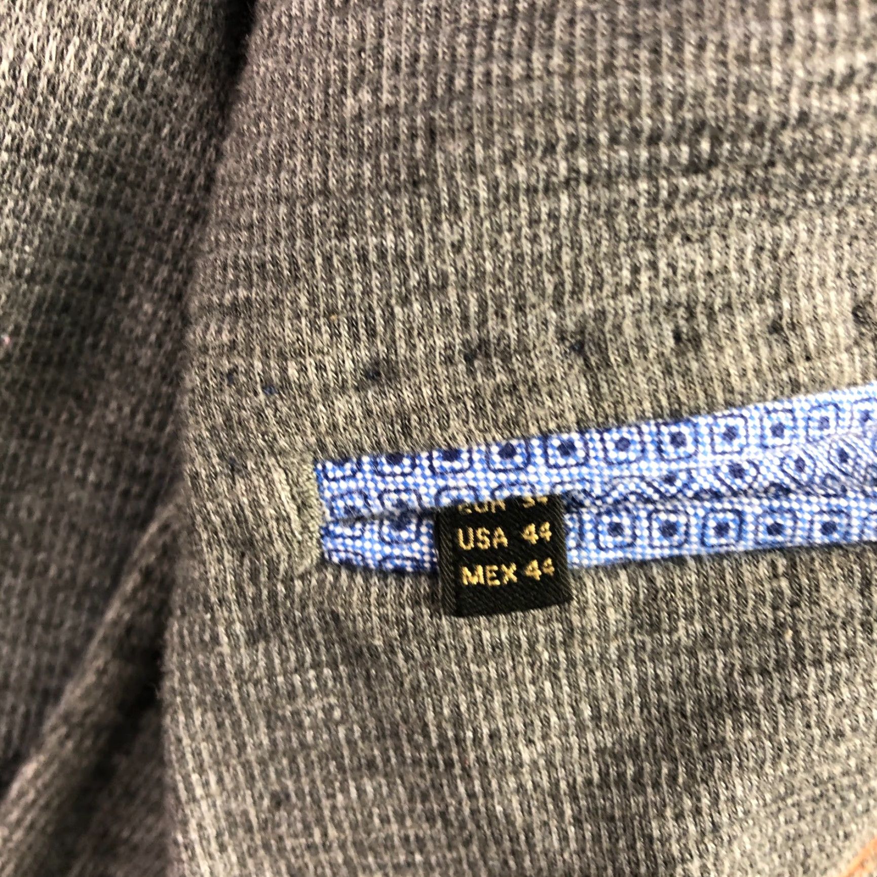 Massimo Dutti Massimo Dutti Blazer Men’s US 44 S Knit Unlined 2-Button Gray Elbow Patches Size 44R - 4 Thumbnail