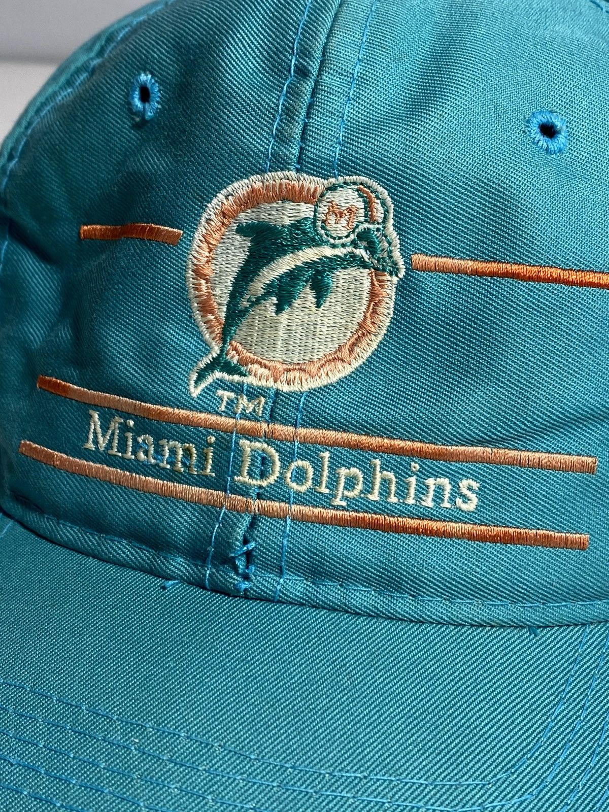NFL Rare 80s Miami Dolphins Logo Annco Sharktooth Snapback Hat Size ONE SIZE - 5 Thumbnail