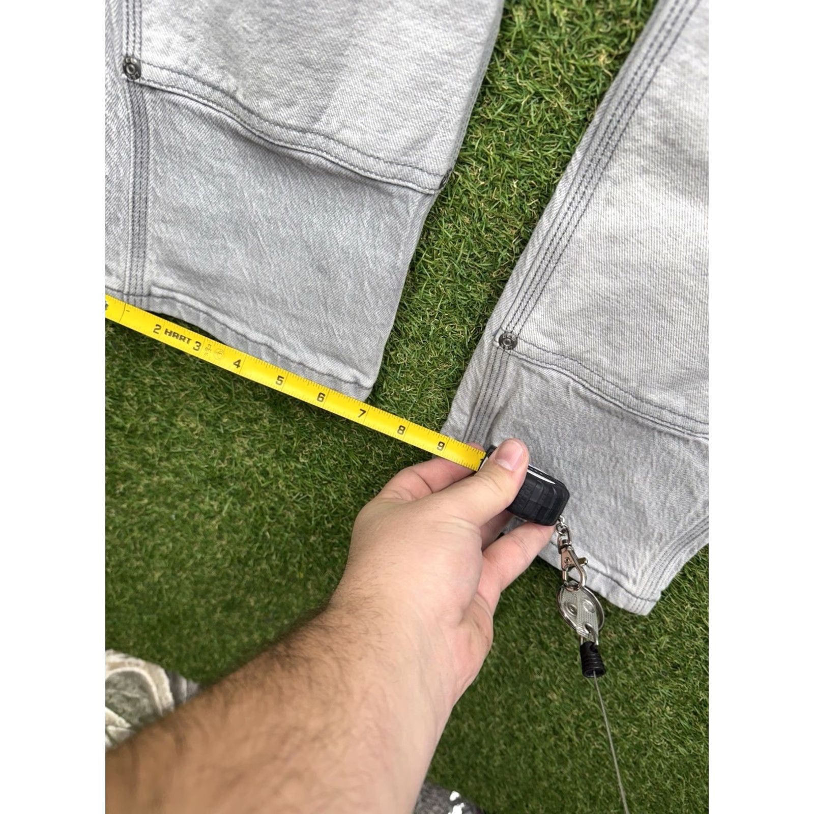 Lee Lee Mens Carpenter Pants Slim Fit 30x32 Grey Workwear Pants Vintage No 30in inseam 32in waist Slim Lee Size US 30 / EU 46 - 4 Thumbnail