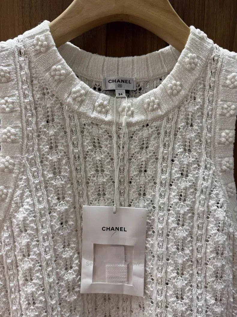 Chanel Chanel White knitted vest Size XXS / US 00 / IT 34 - 3 Thumbnail