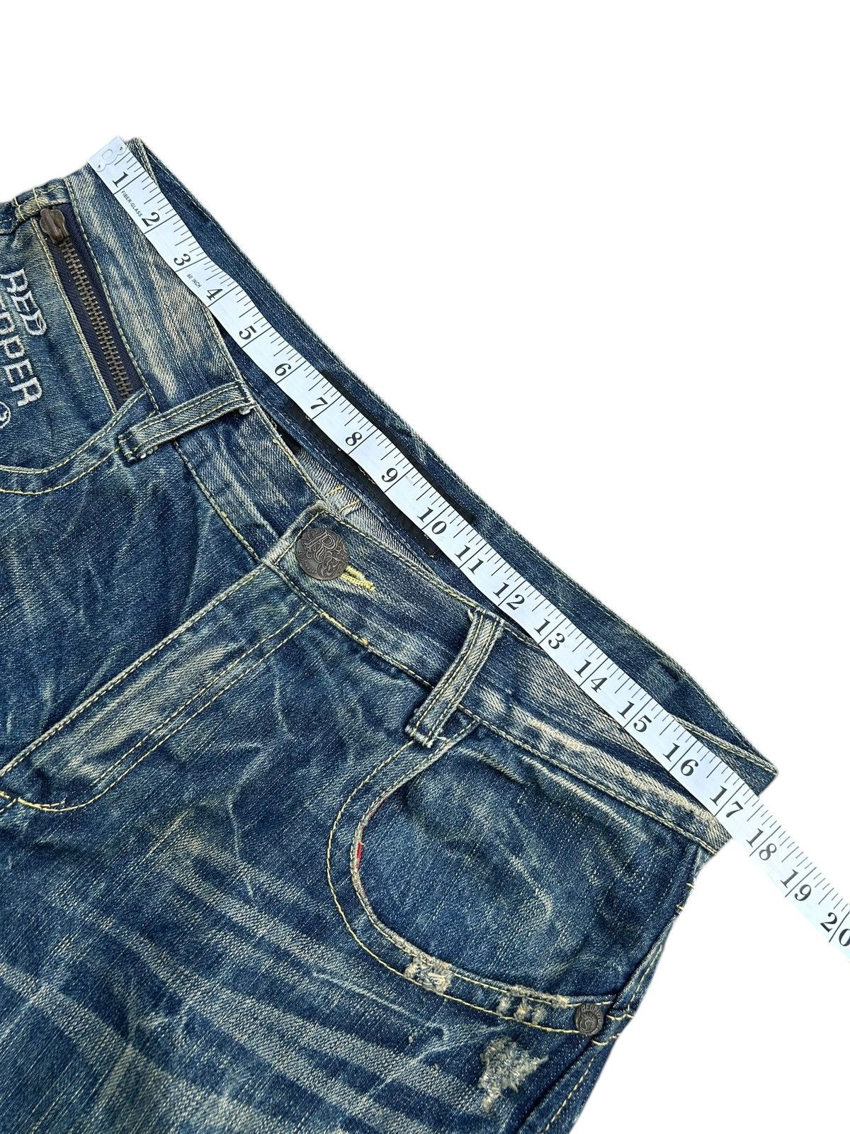 Kapital RED PEPPER GOLD LABEL PUNK DISTRESSED DENIM JEANS Size US 35 - 20 Thumbnail